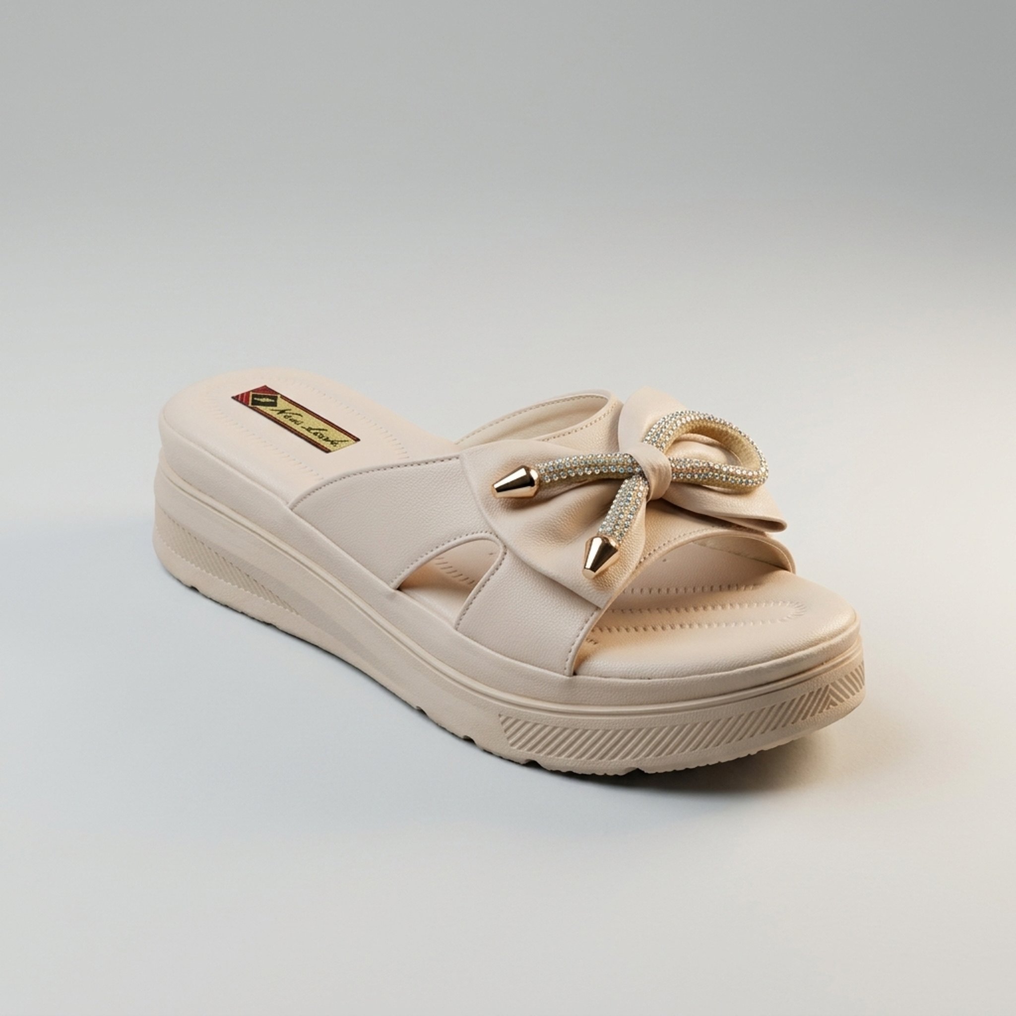 Keron footwear Pink Embellished Bow Platform Sandals 2