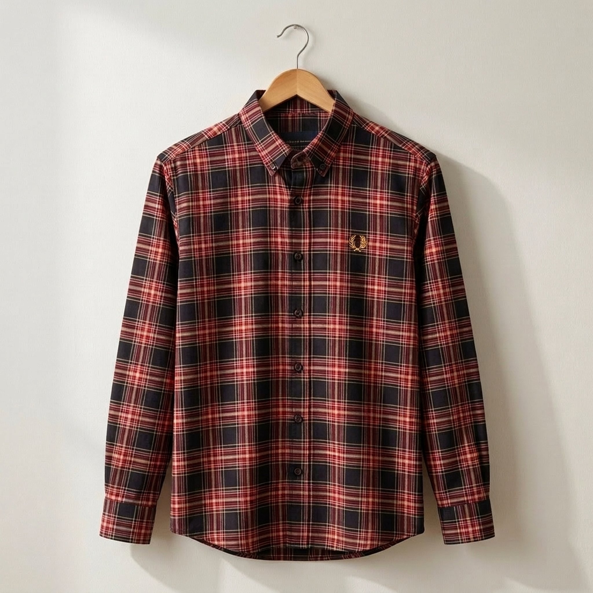 BLESSINGS Men's Red Black Plaid Shirt 3