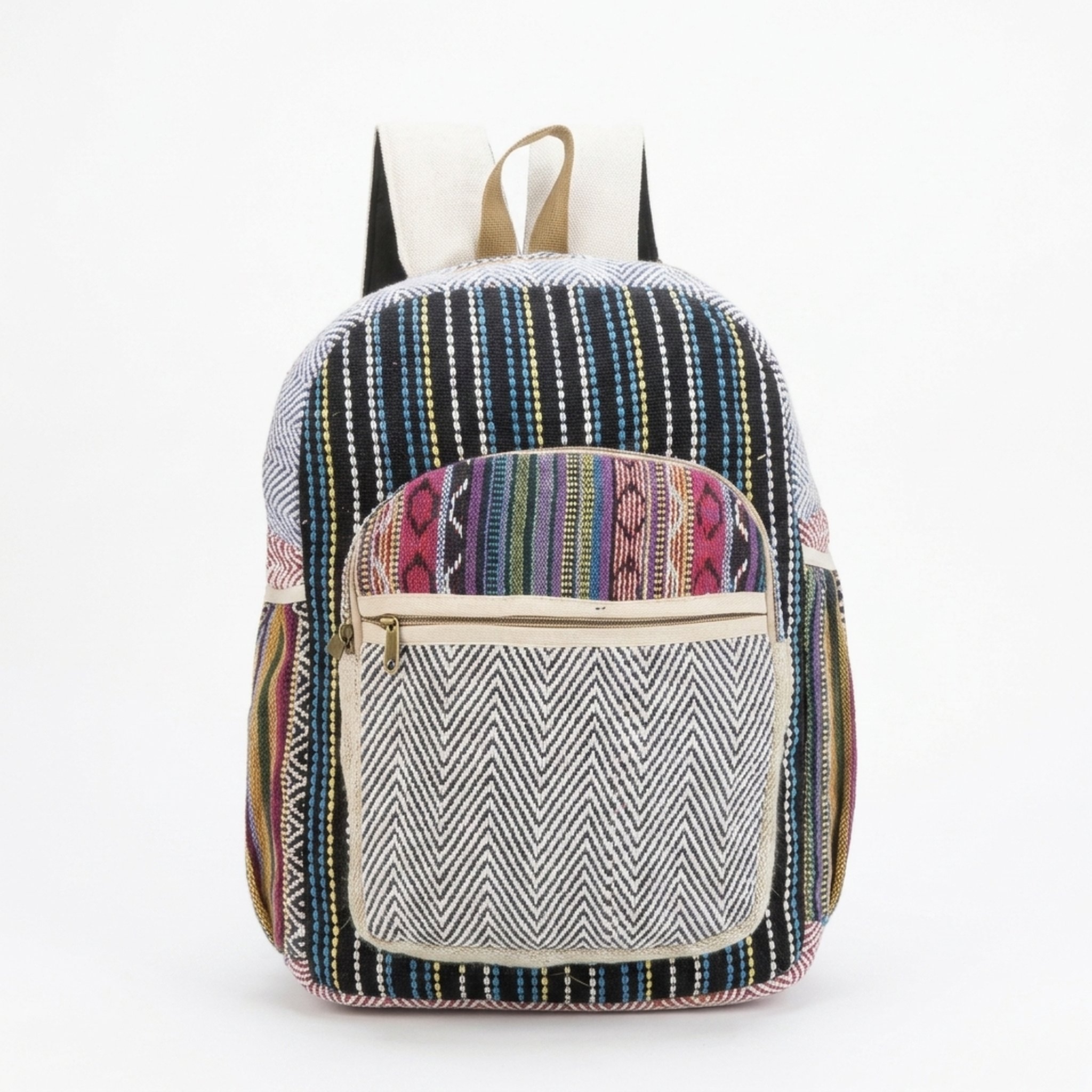 DCZ Multicolored Woven Ethnic Pattern Backpack