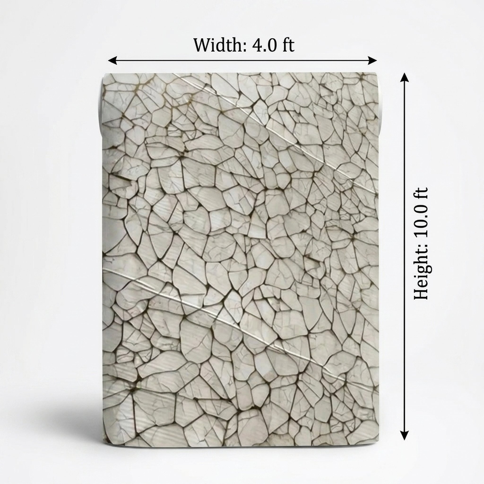 GURU JI DECOR AND ELECTRICAL White Cracked Stone Pattern Wall Mural 3