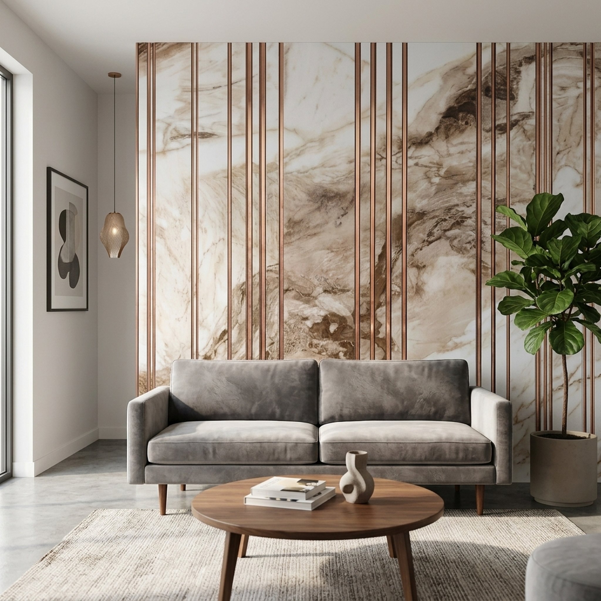 GURU JI DECOR AND ELECTRICAL Luxury Marble Vertical Striped Wall Panel 2