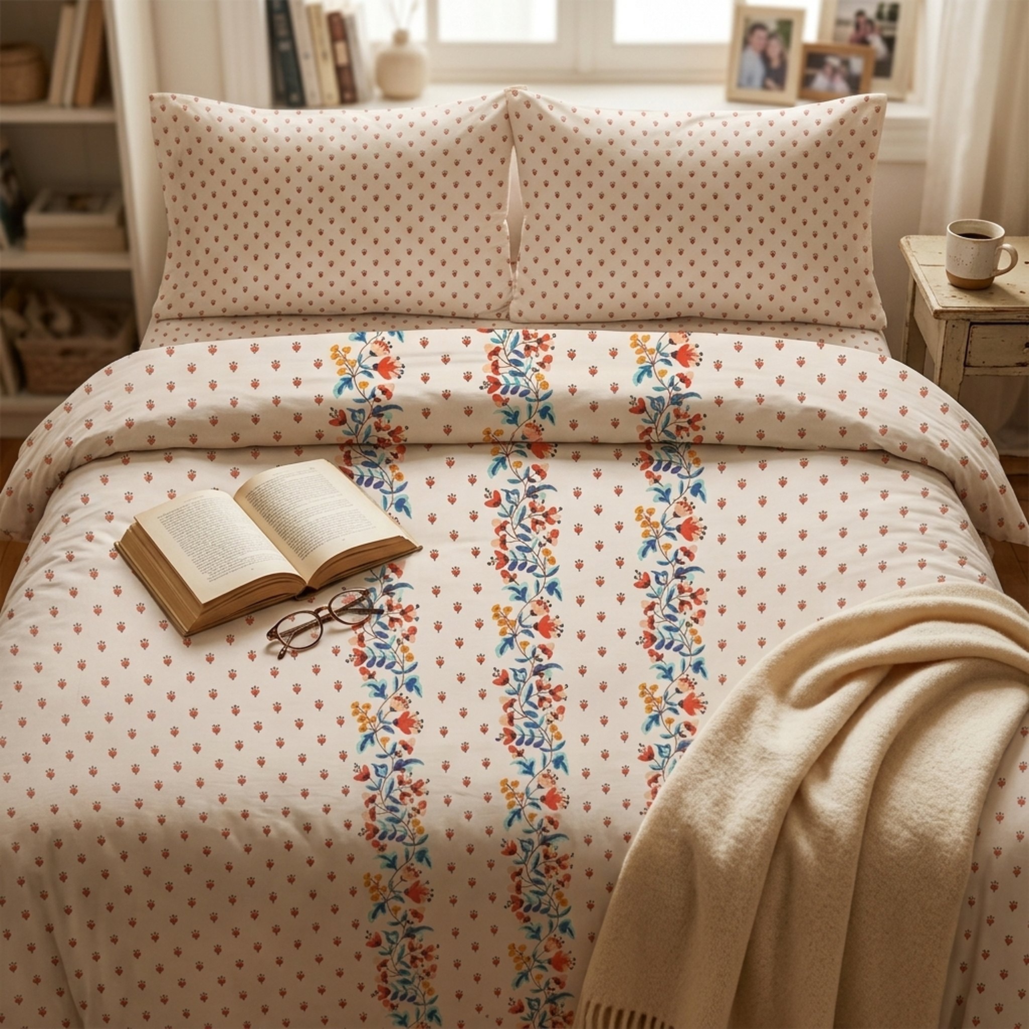 Portico Floral Patterned Cotton Double Bedsheet Set 5