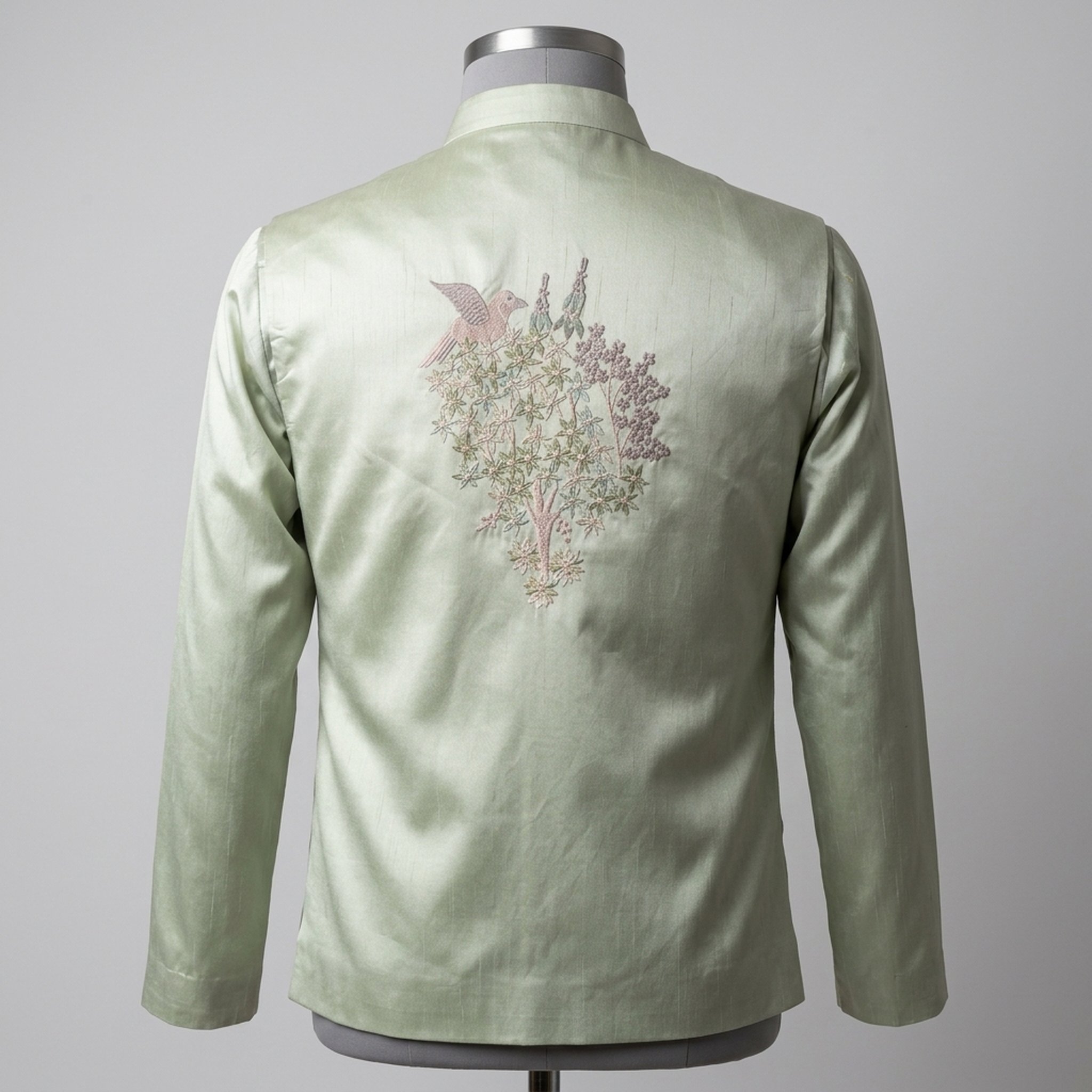 Studio ethnic Mint Green Embroidered Bandhgala Kurta Set 2