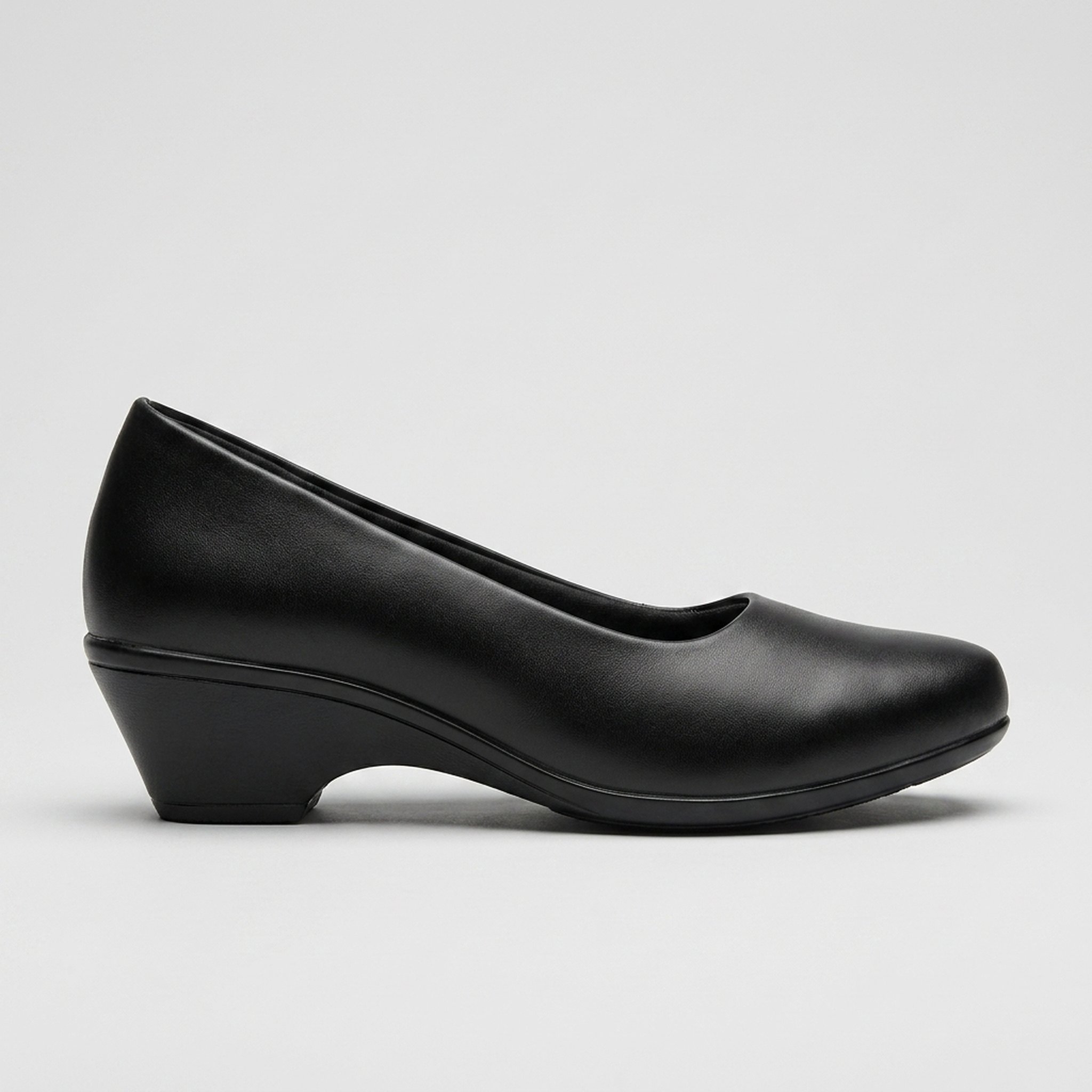 Keron footwear Women's Black Low Wedge Pumps 2