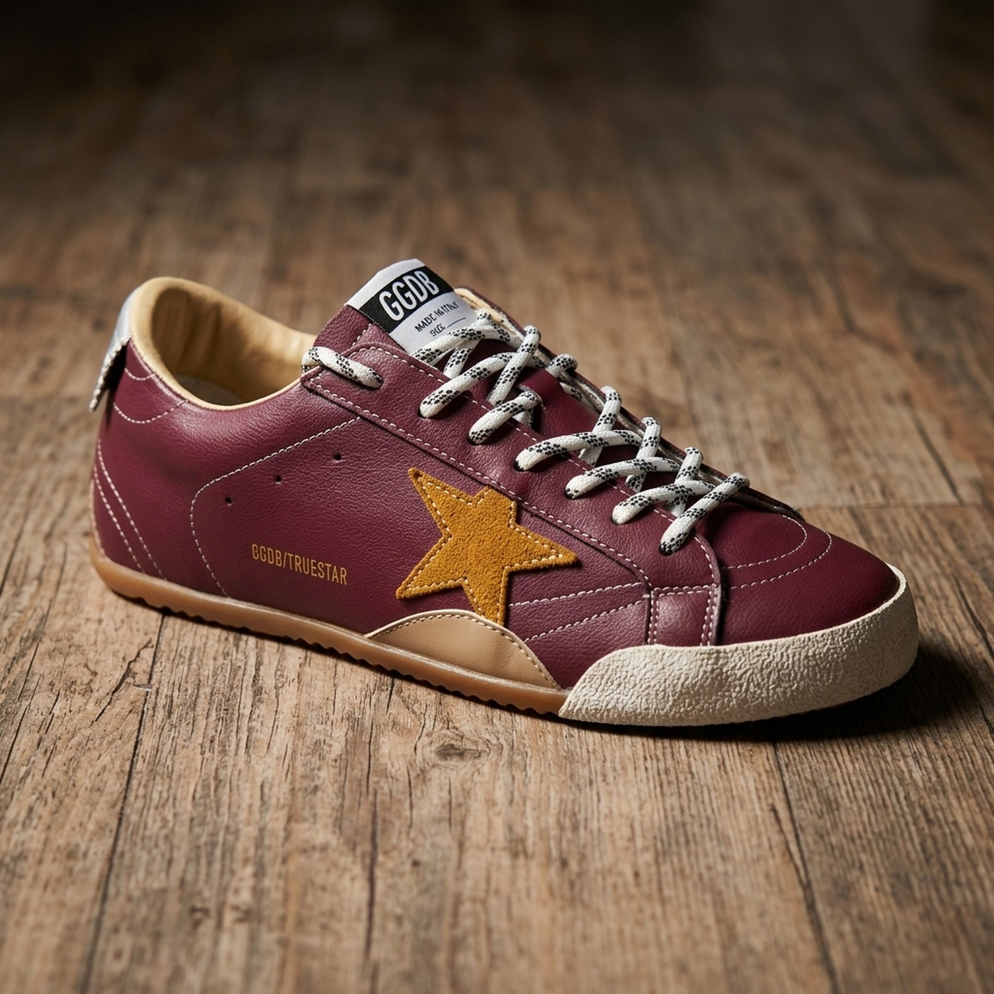 Urban Shoes Maroon Low-Top Star Accent Sneakers 4