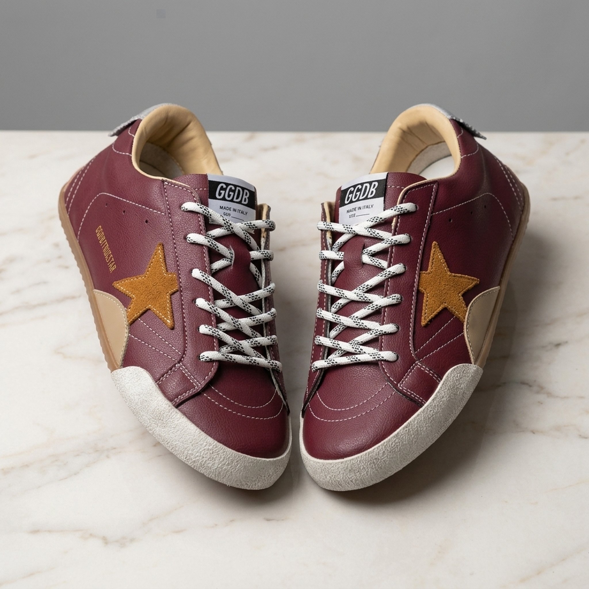 Urban Shoes Maroon Low-Top Star Accent Sneakers 3