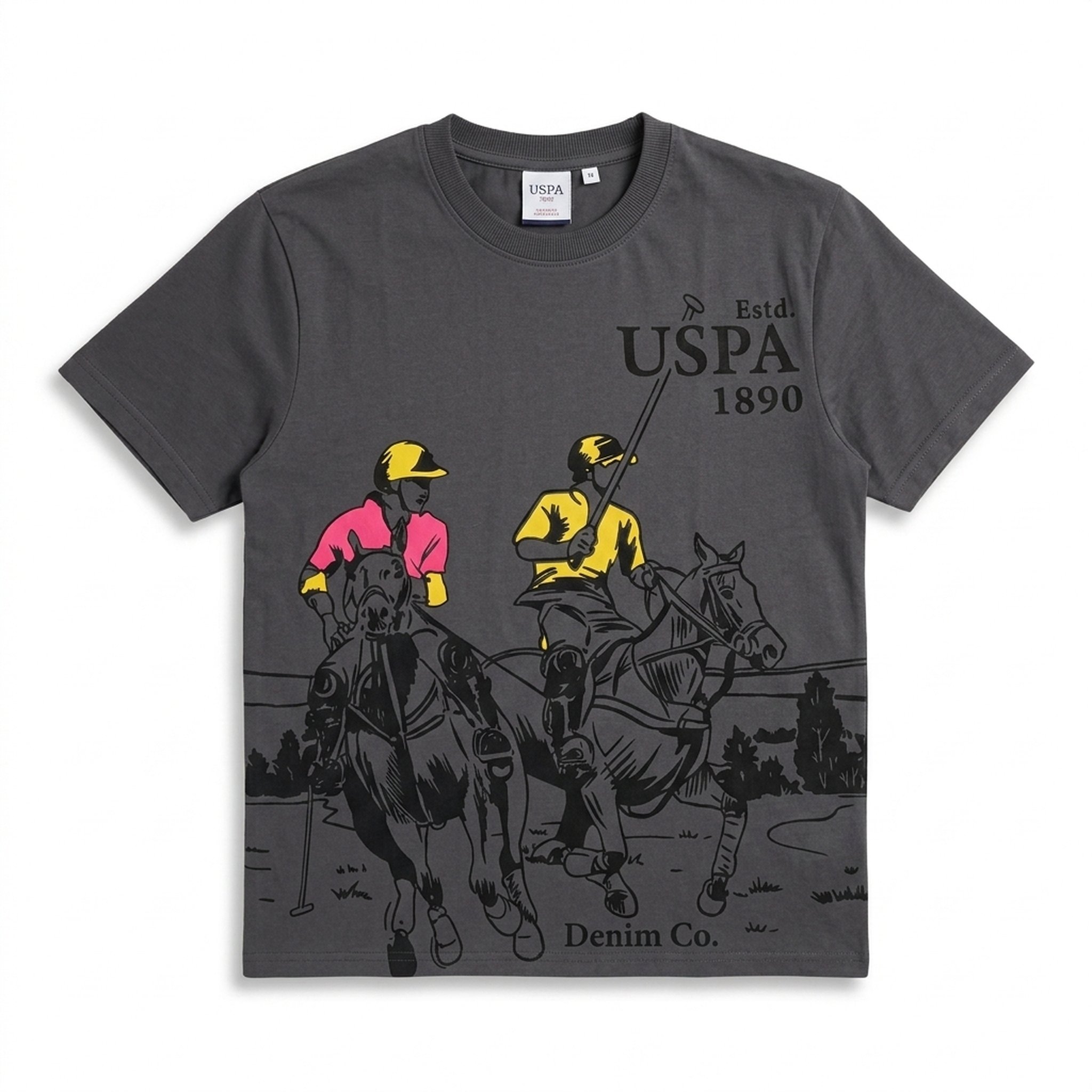 Men's Grey Graphic Print T-Shirt 2