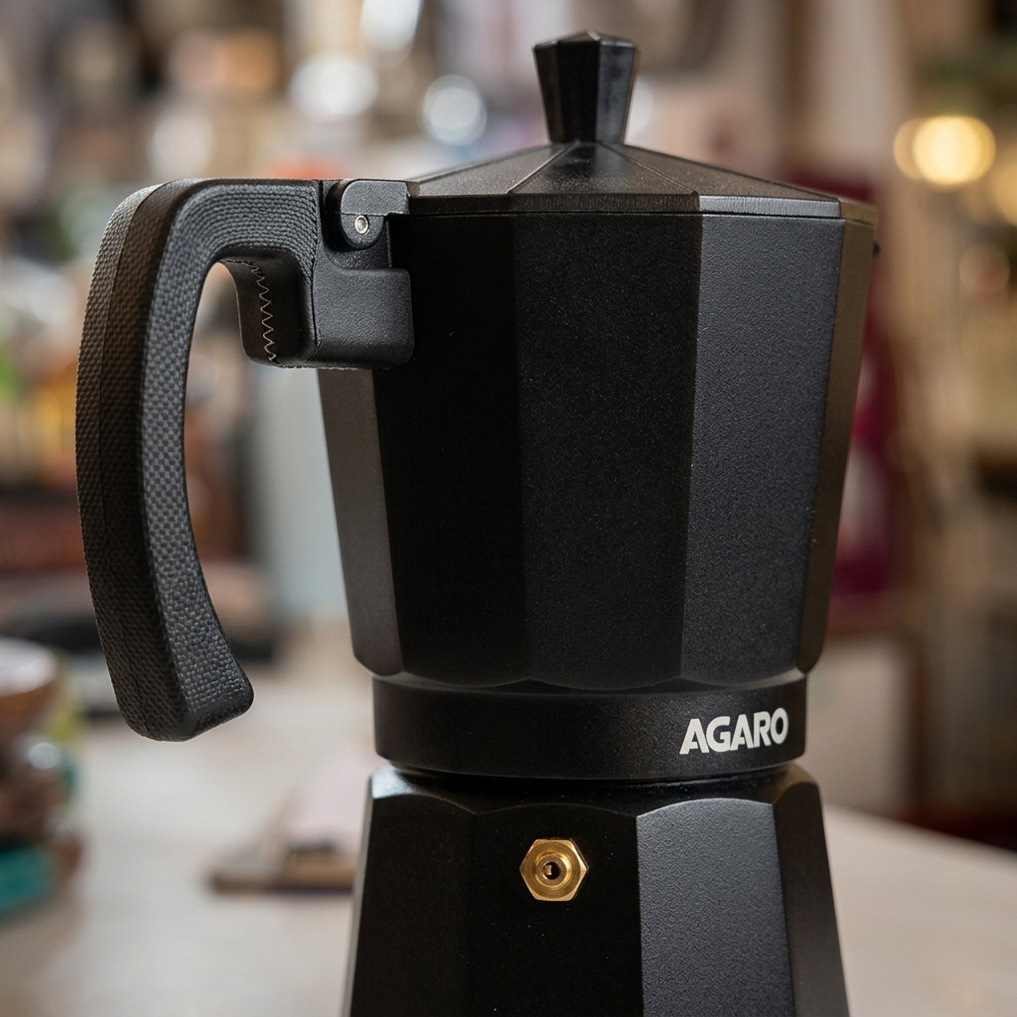 India crockery house & gift palace Black Faceted Stovetop Coffee Maker 4