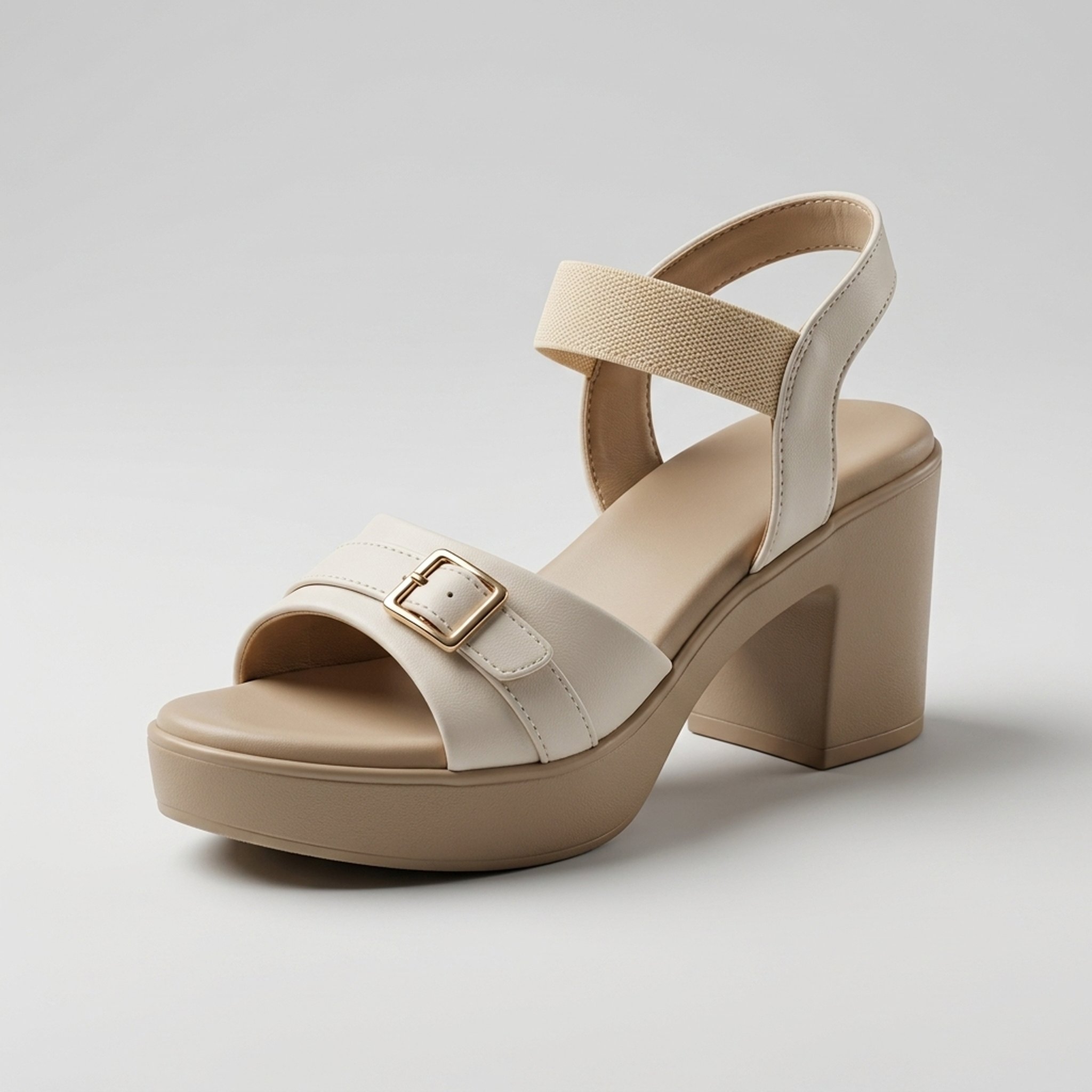Shivam footwears Women's Two-Tone Platform Block Heel Sandals 2