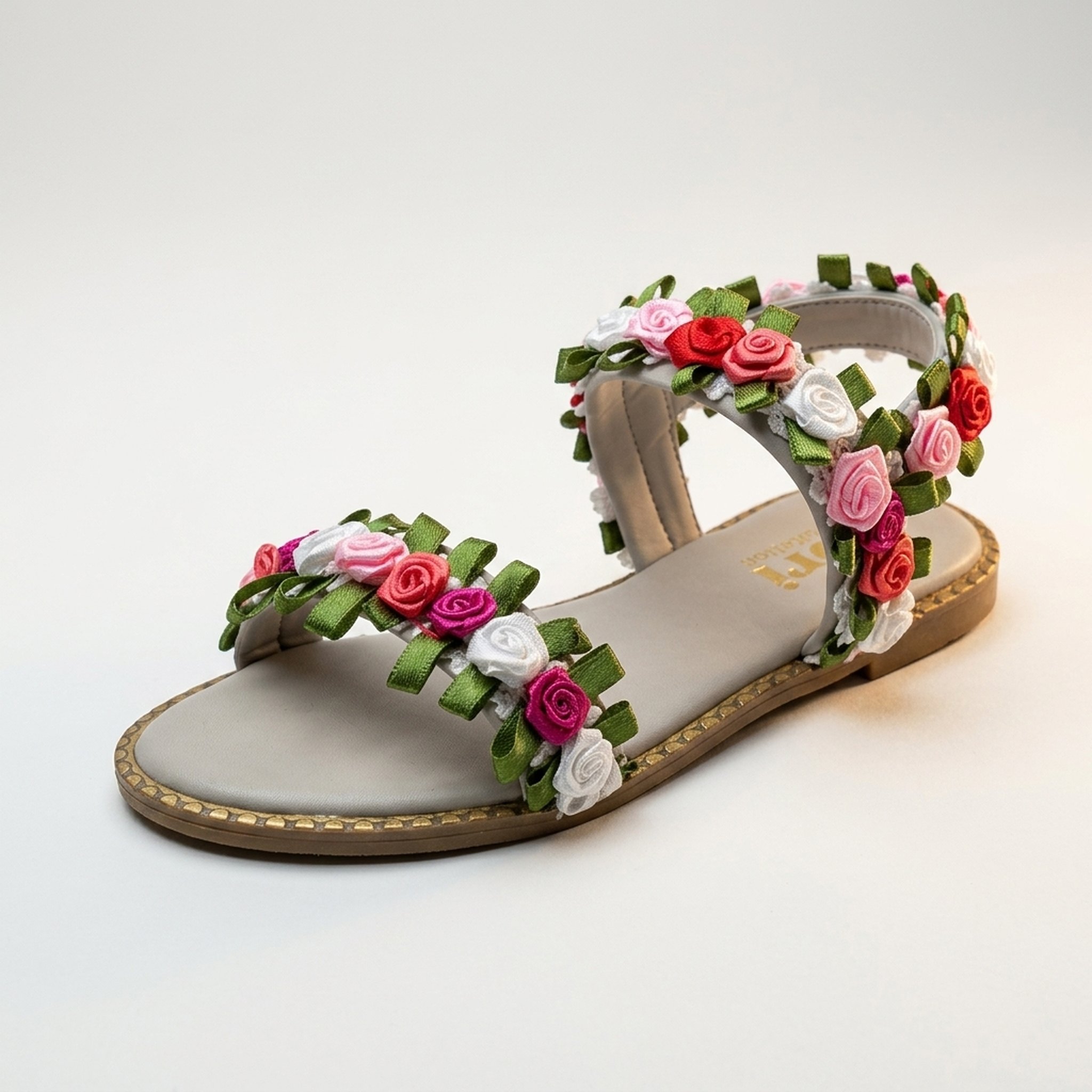 Shivam footwears Women's Clear Rhinestone Embellished Flat Sandals 2