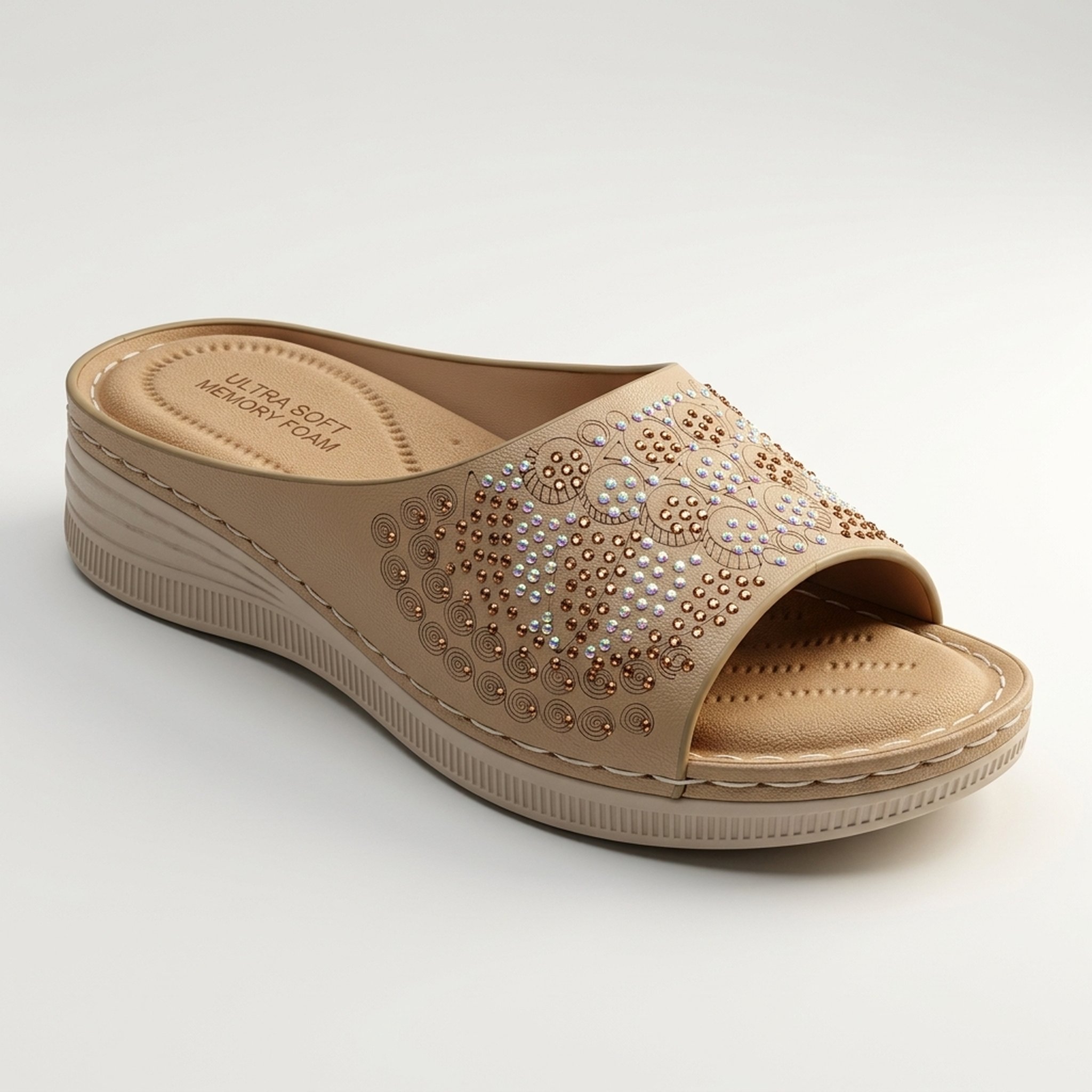 Women's Tan Woven Wedge Sandals 2