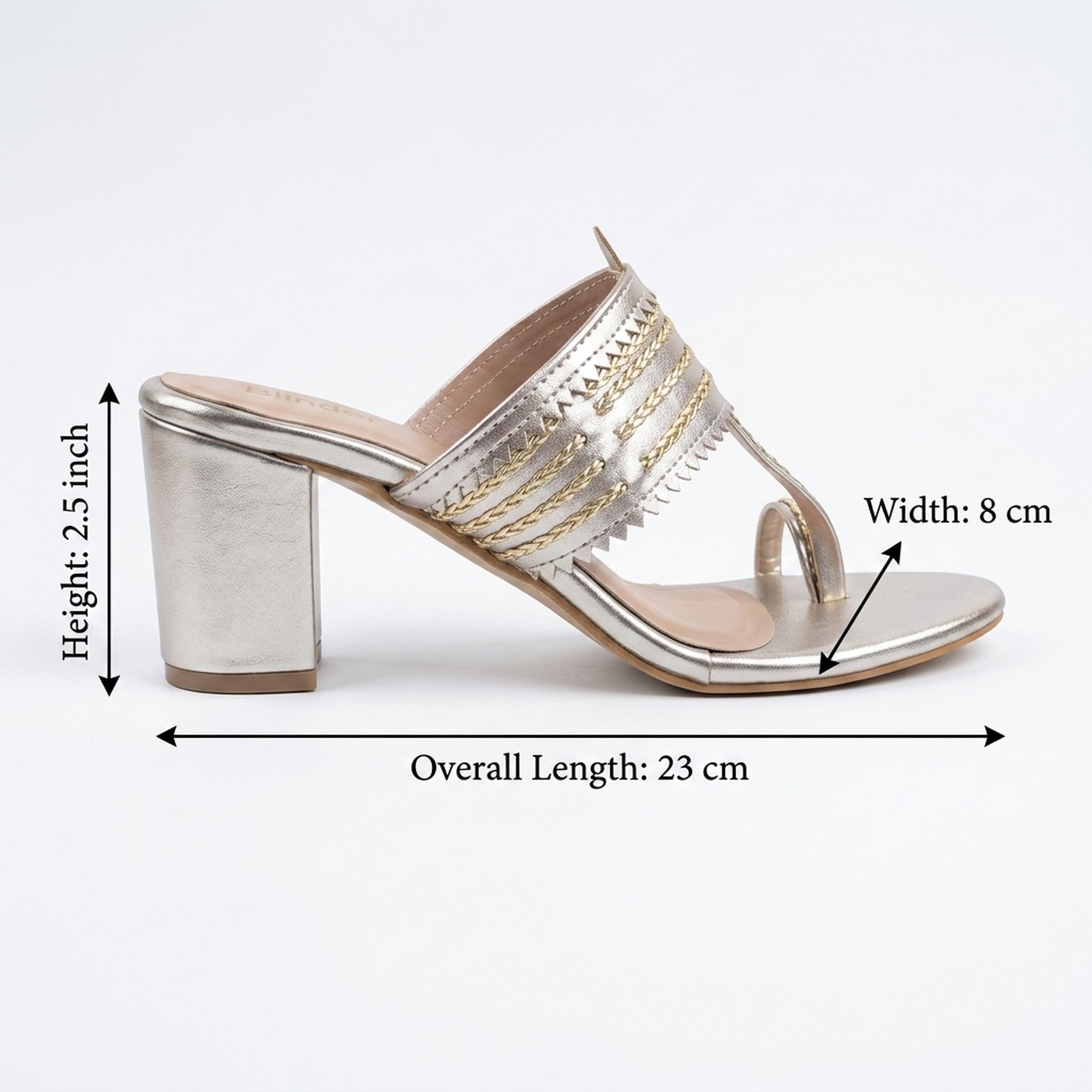Shivam footwears Women's Golden Braided Block Heel Sandals