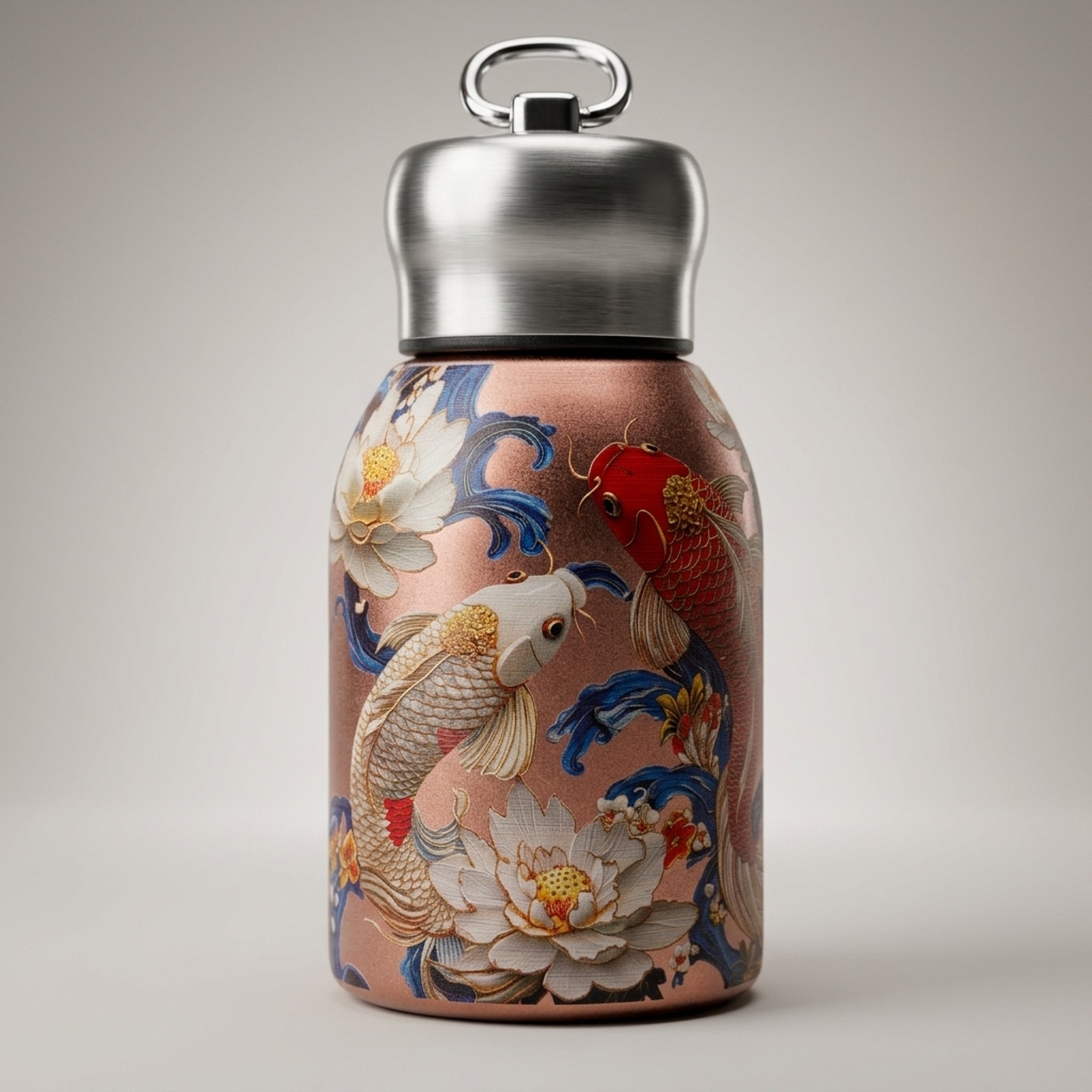 Designer Koi Print Insulated Flask 3