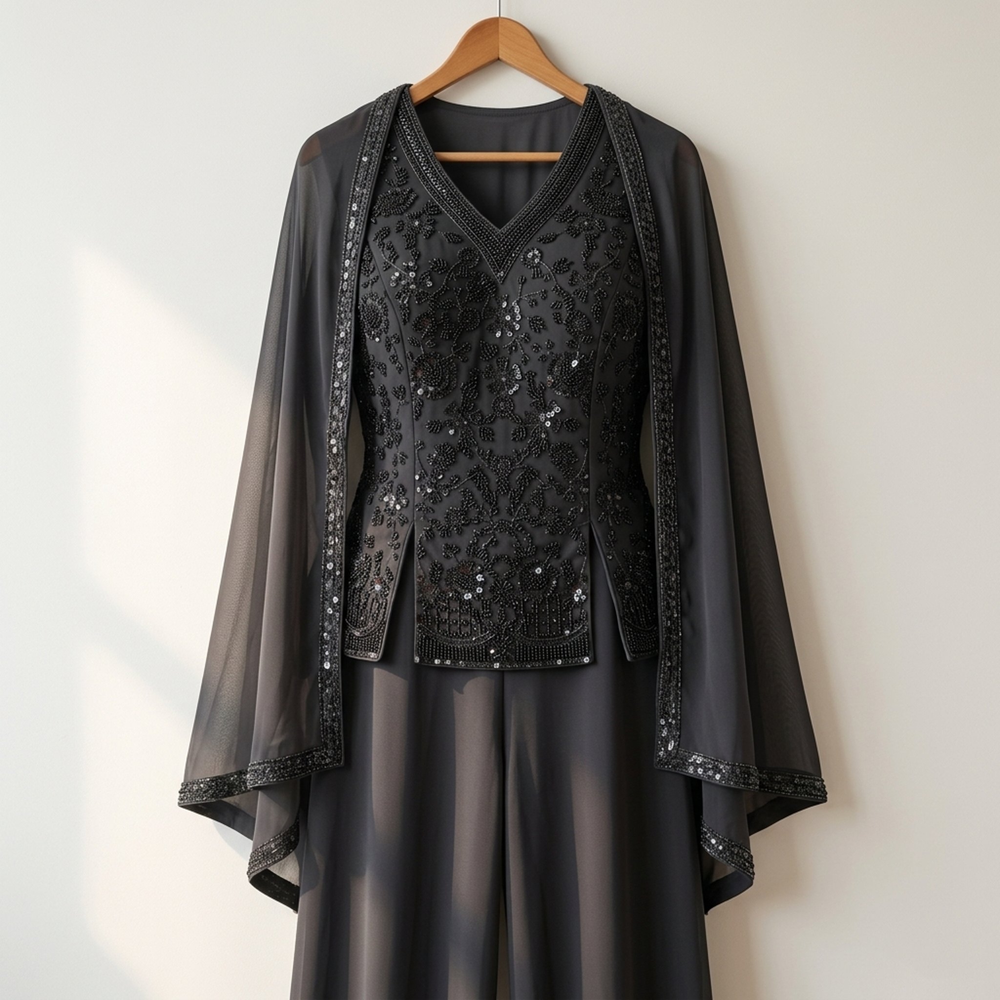 The Orange Gate Black Sequin Embellished Palazzo Set 2
