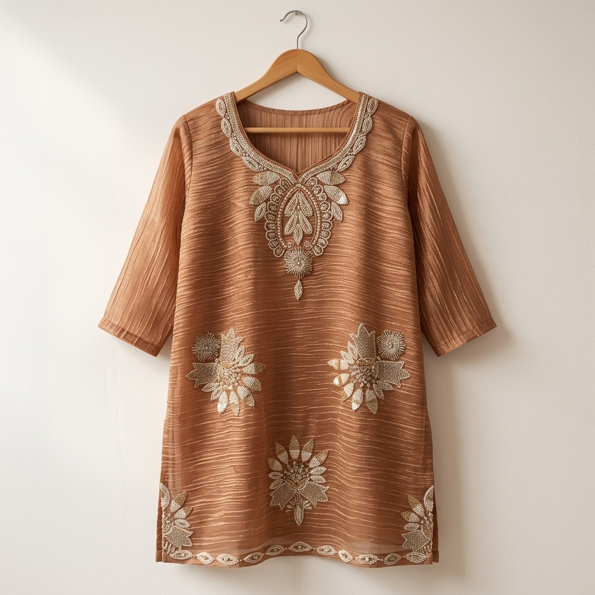 The orange gate Golden Embroidered Ethnic Kurti 2