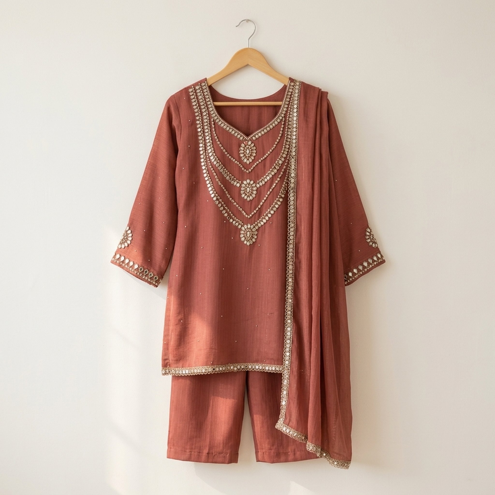 The Orange Gate Terracotta Mirror Work Kurta Set 2