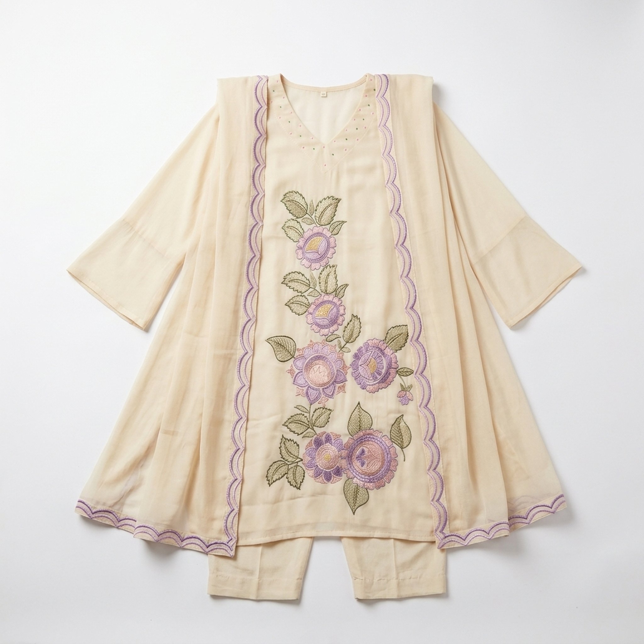 The Orange Gate Women's Floral Embroidered Kurta Set