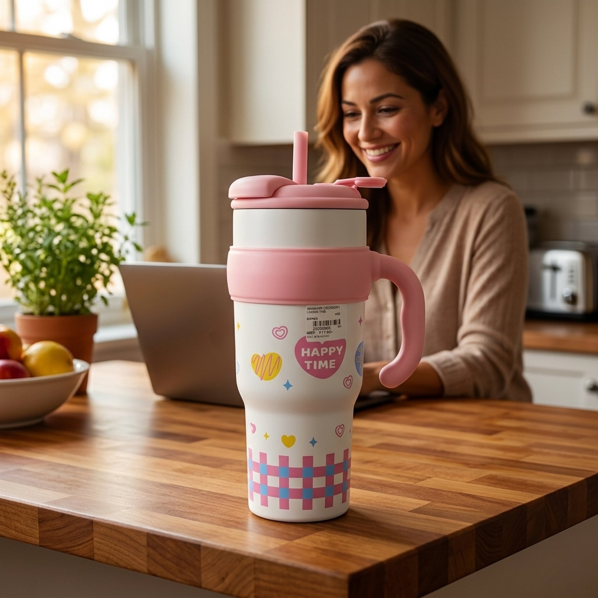 Mahavir Crockery Insulated Kids' Tumbler With Straw and Handle