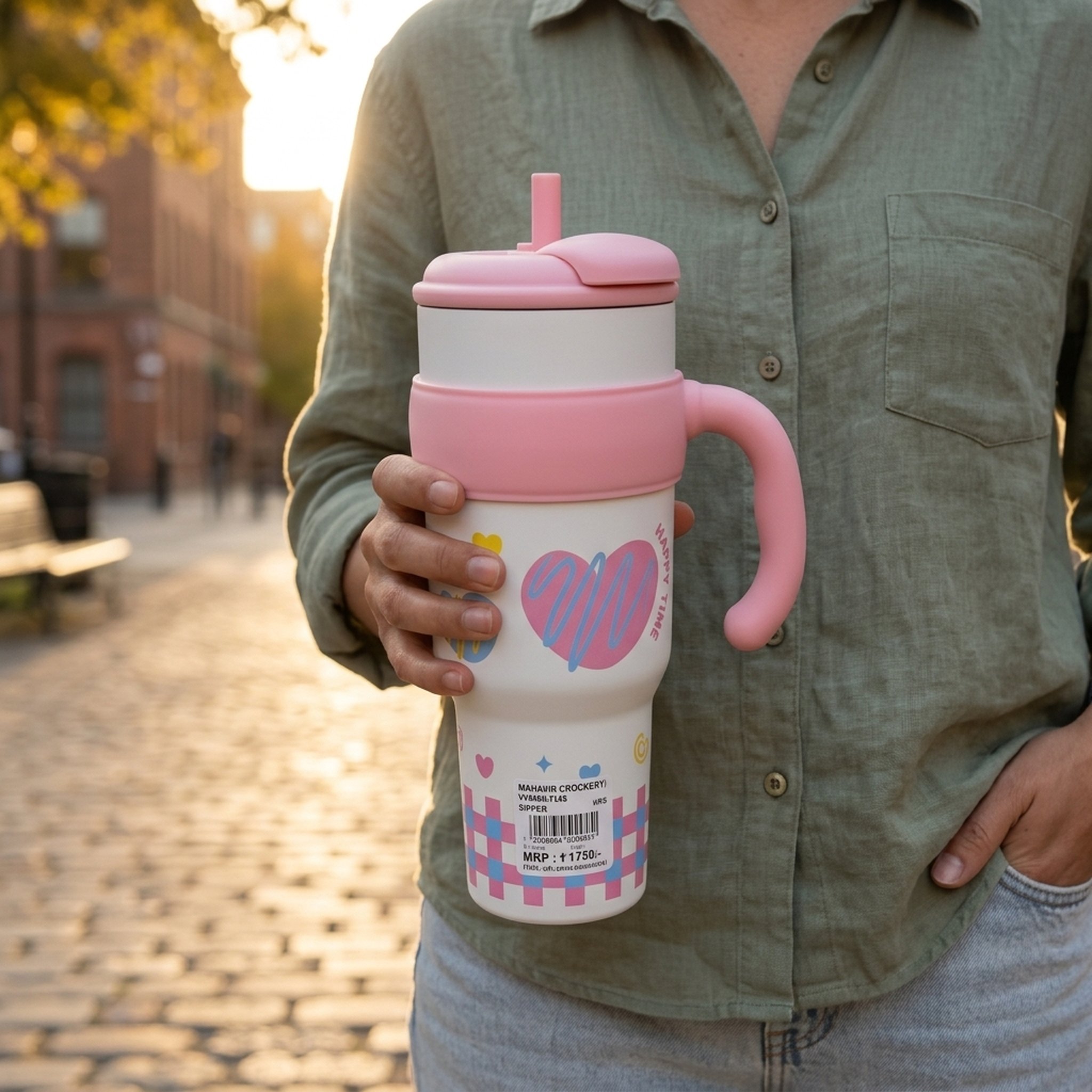 Mahavir Crockery Insulated Kids' Tumbler With Straw and Handle 5