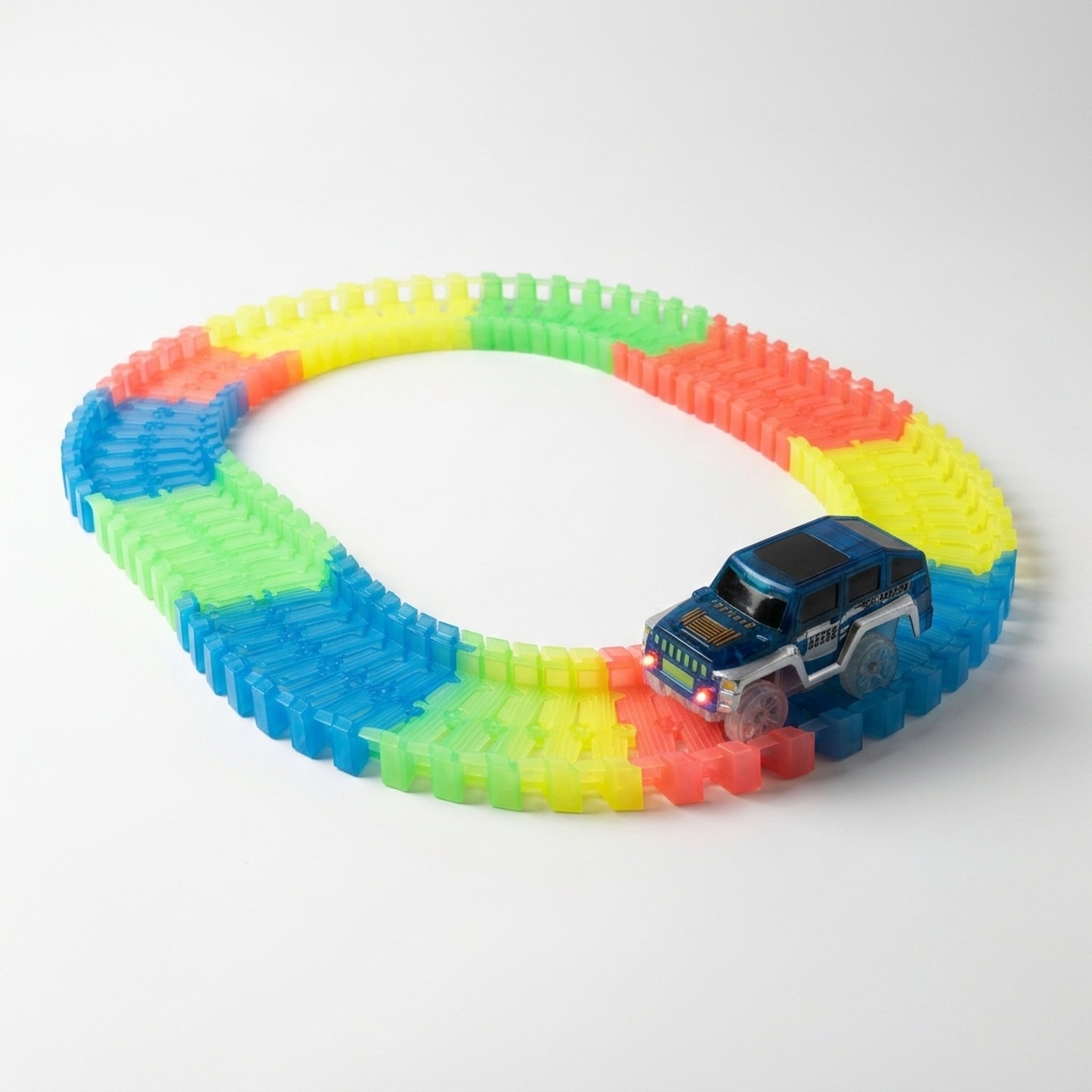 Playful Paradise Glow Flexible Track & Light-Up Car Set 4