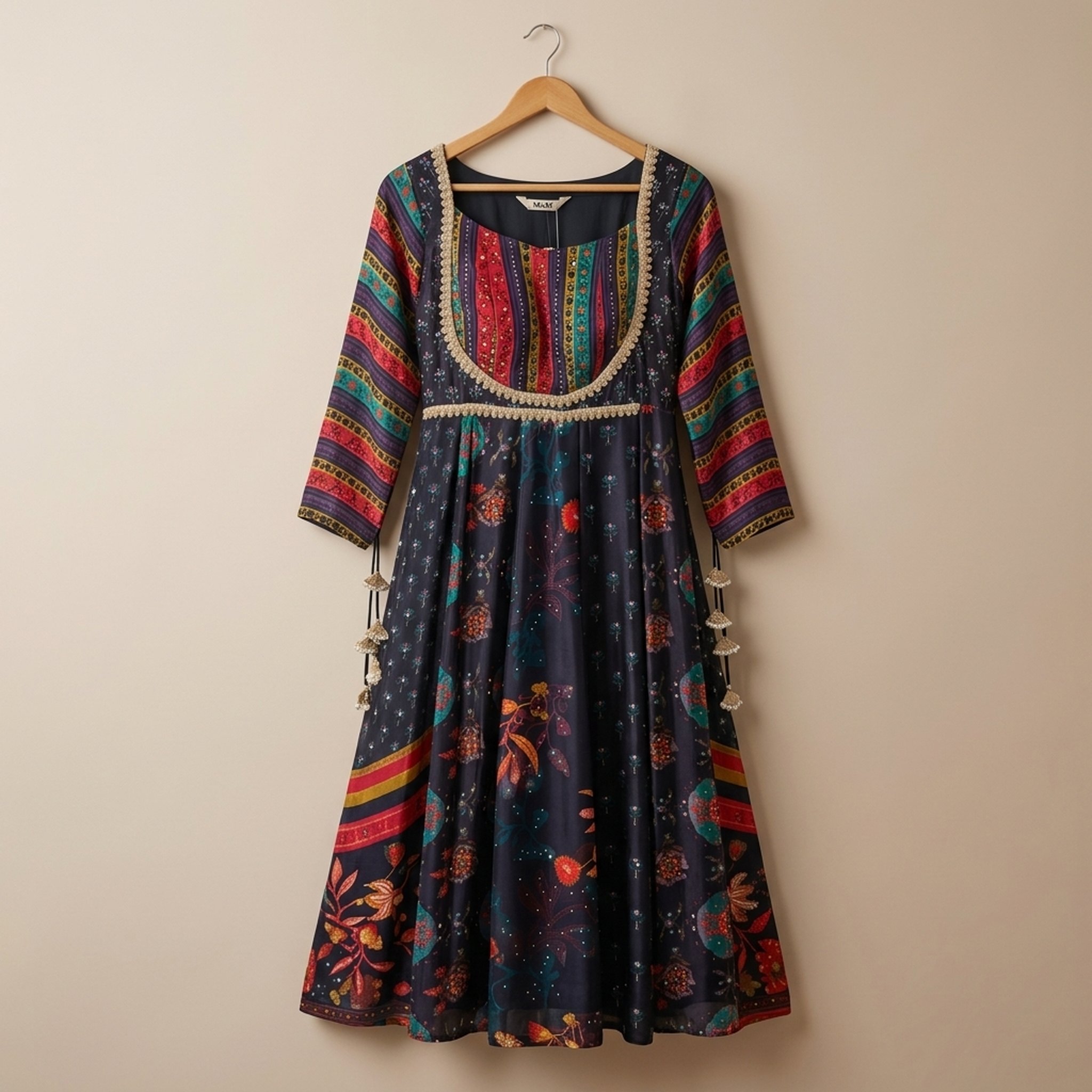 The Orange Gate - Rajouri Printed Velvet Ethnic Maxi Dress 5