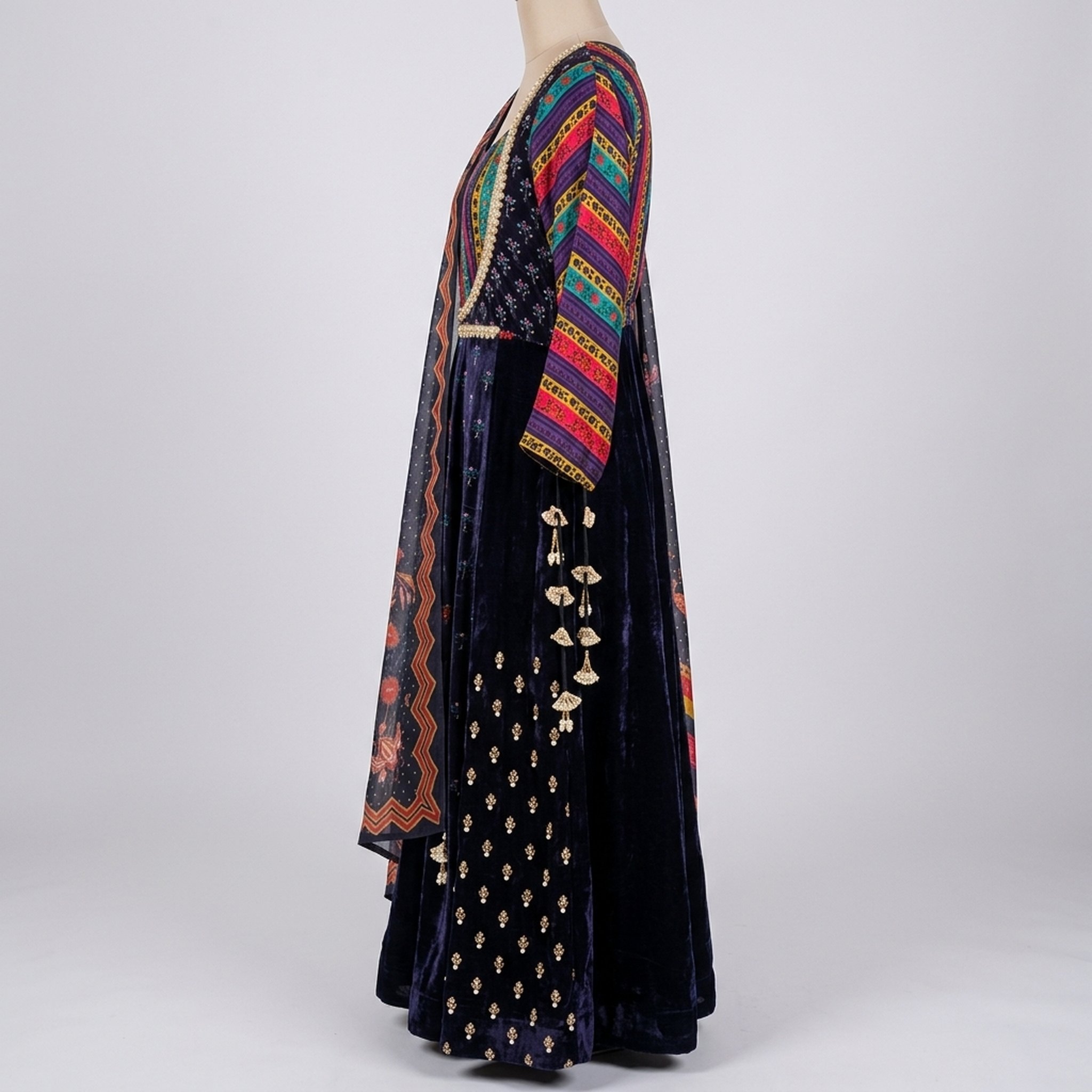 The Orange Gate - Rajouri Printed Velvet Ethnic Maxi Dress 3