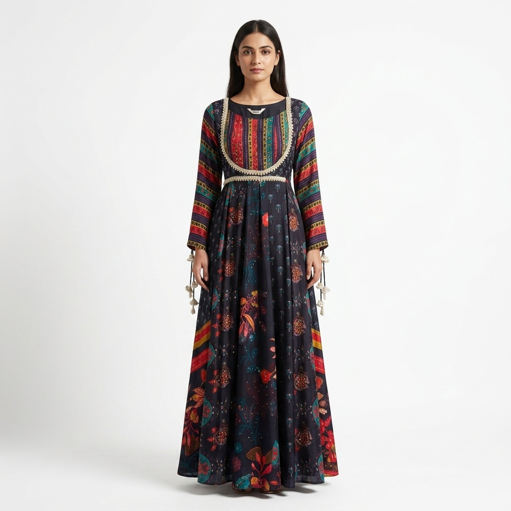 The Orange Gate - Rajouri Printed Velvet Ethnic Maxi Dress 4