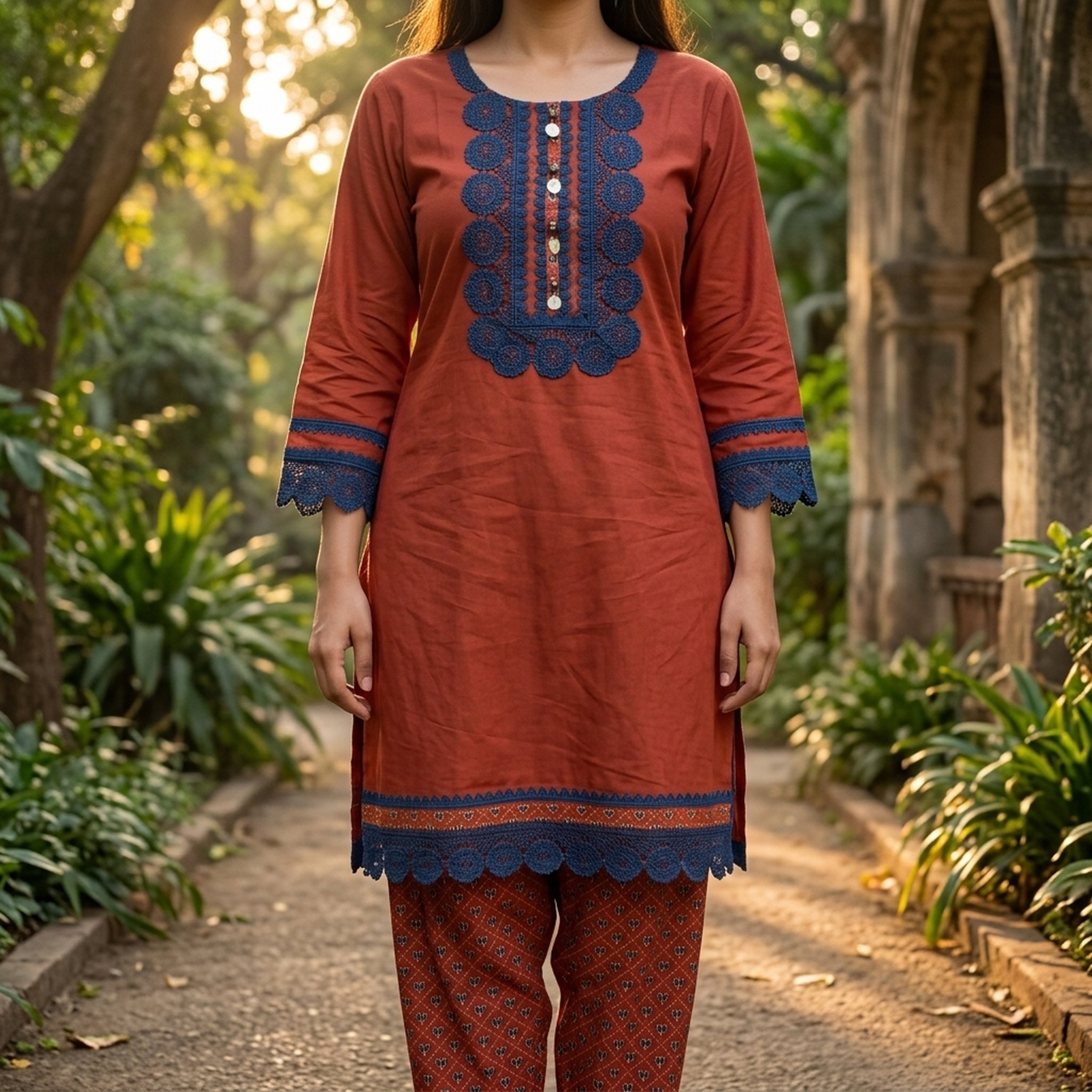 Khubsurat Collection Terracotta Block Print Kurta Set 5