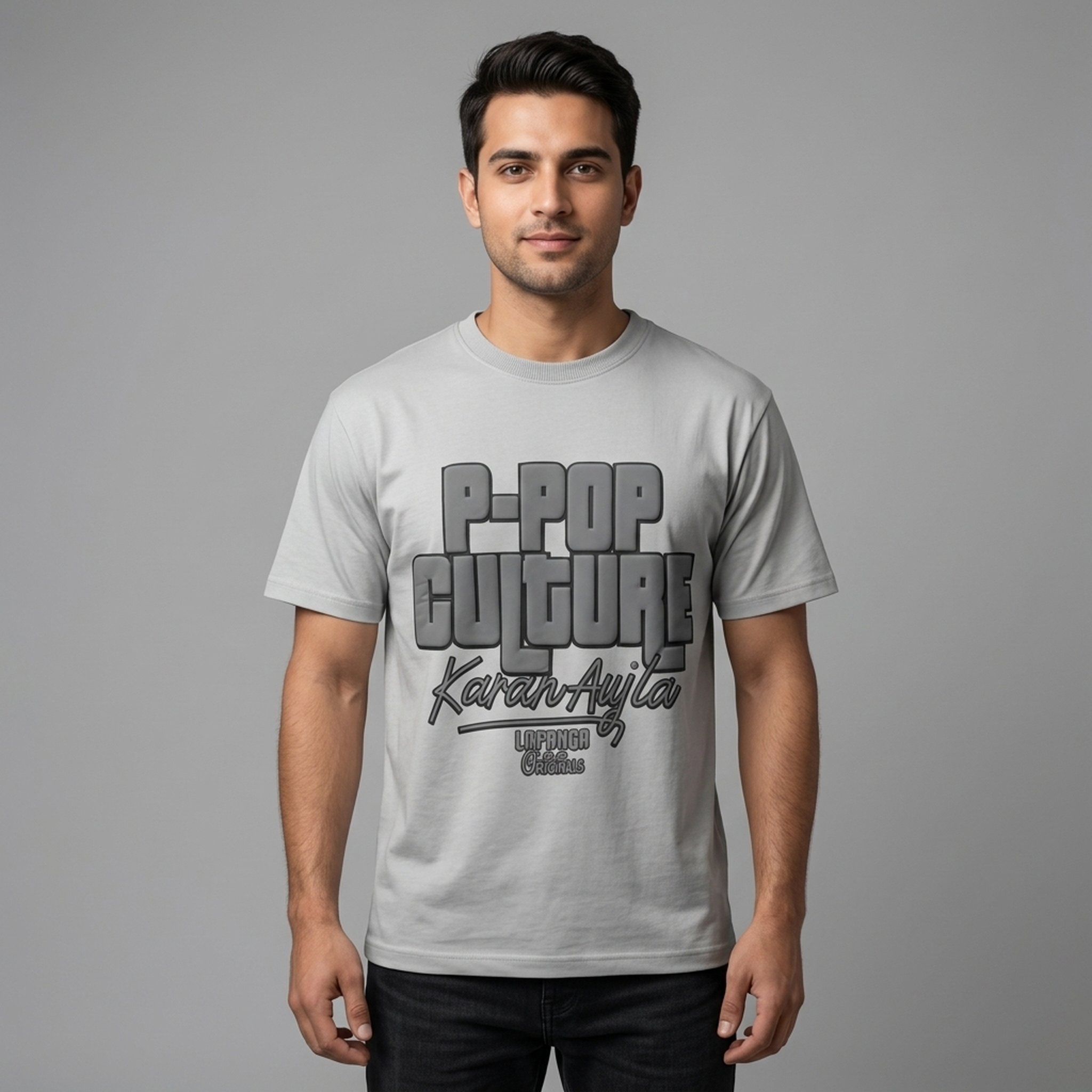 Men's Grey Graphic Print T-Shirt