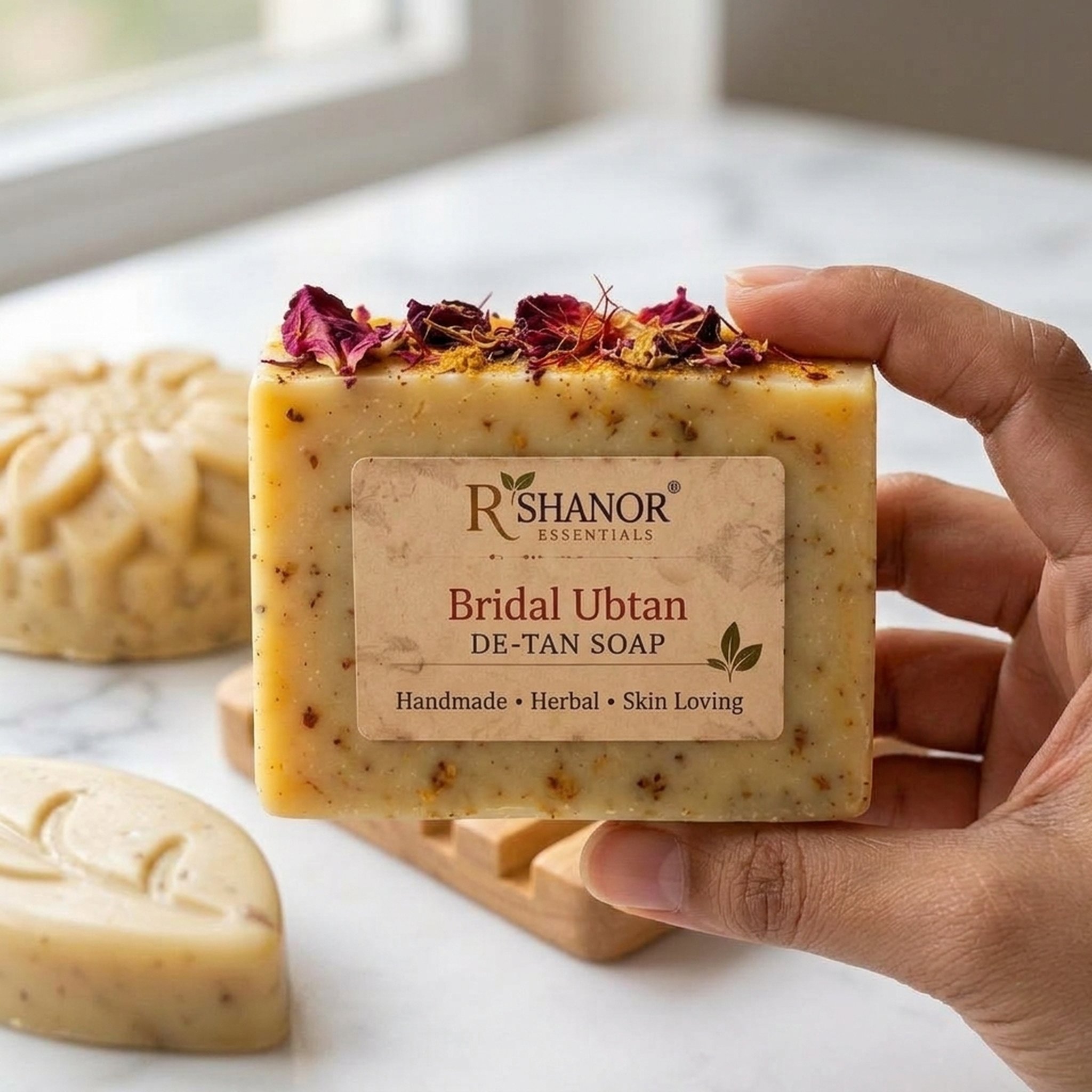 Natural Herbal bridalbubtan De-Tan Soap infused with saffron 3