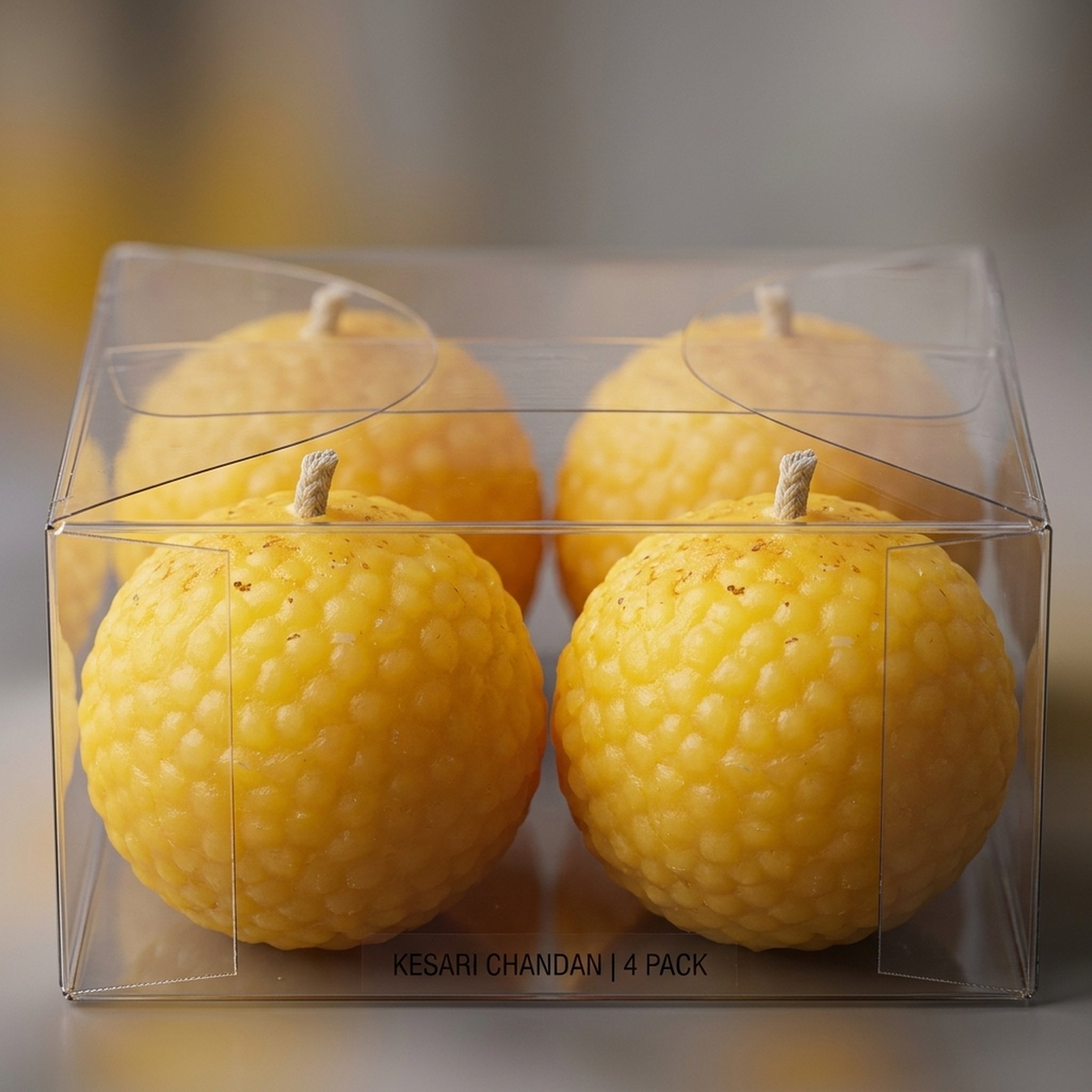 R Shanor essentials Yellow Laddu Scented Wax Candles 3