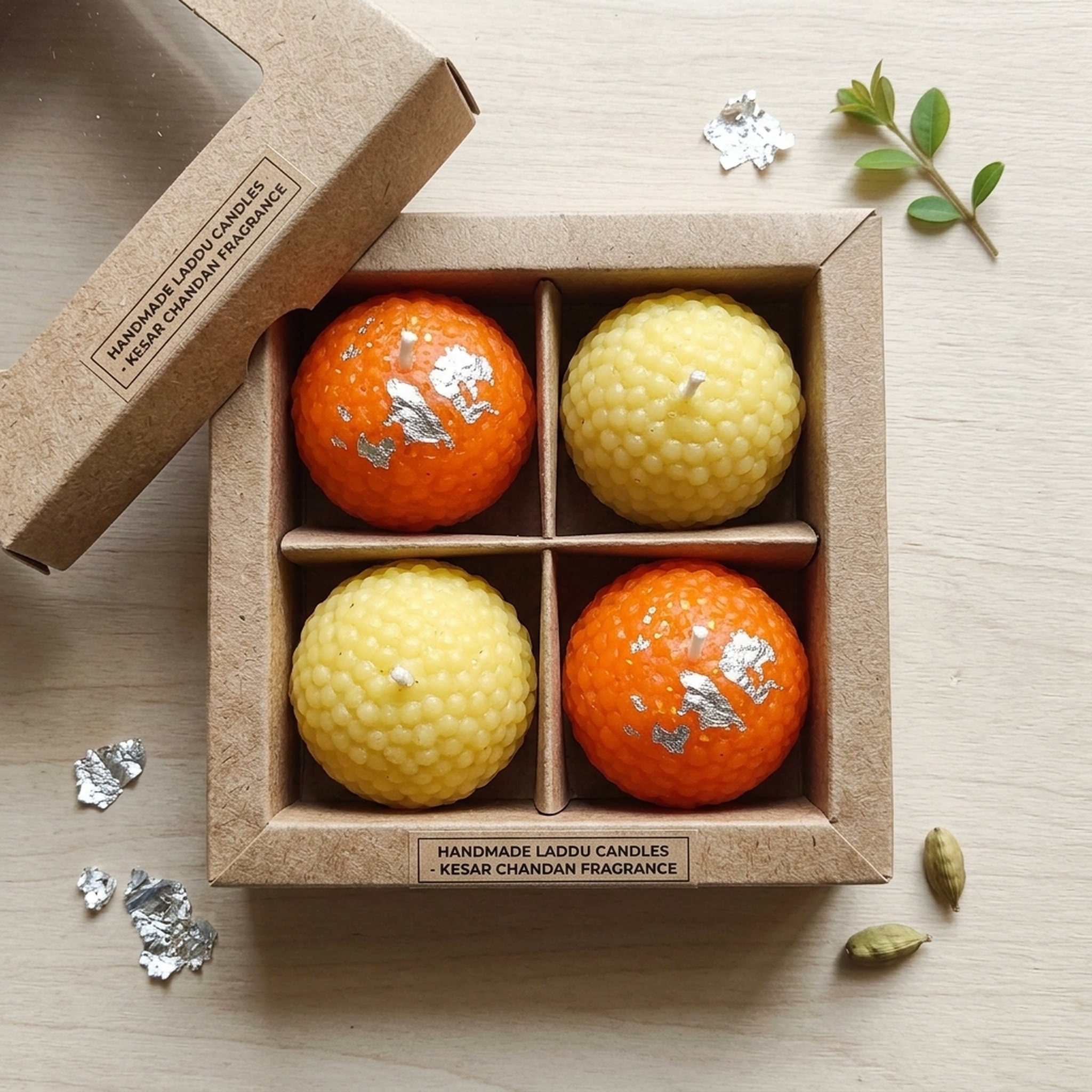 R Shanor essentials Decorative Spherical scented ladduCandles Set 5