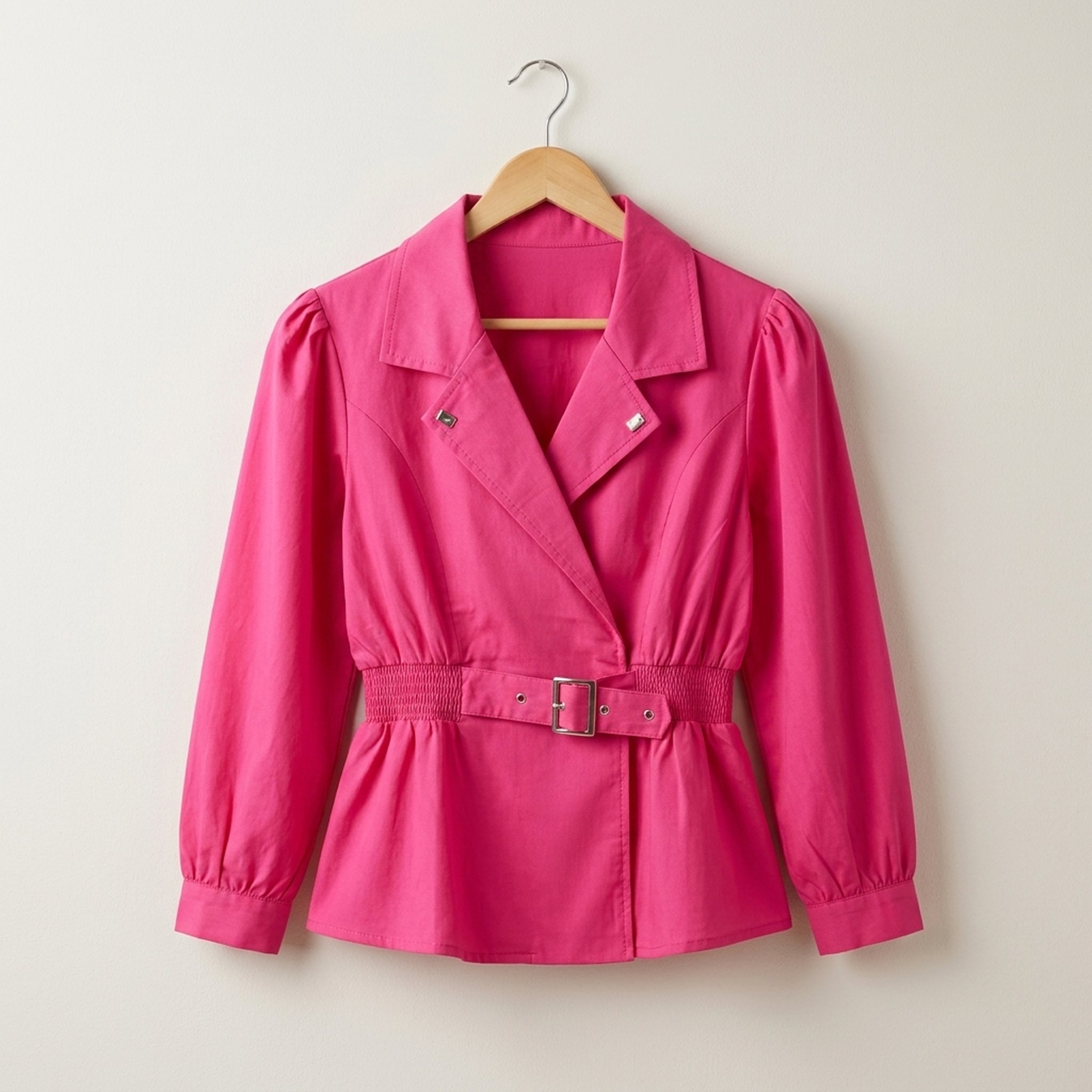 Malhotra Garments Women's Fuchsia Peplum Belted Top 3