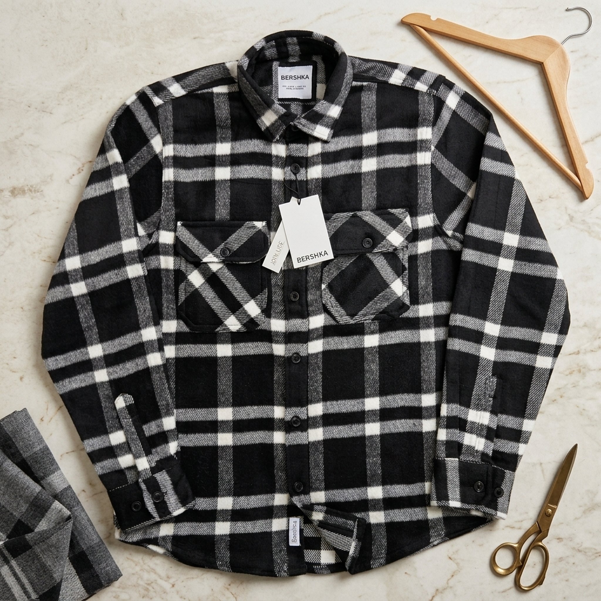 Nox18 Men's Black & White Plaid Shirt 4