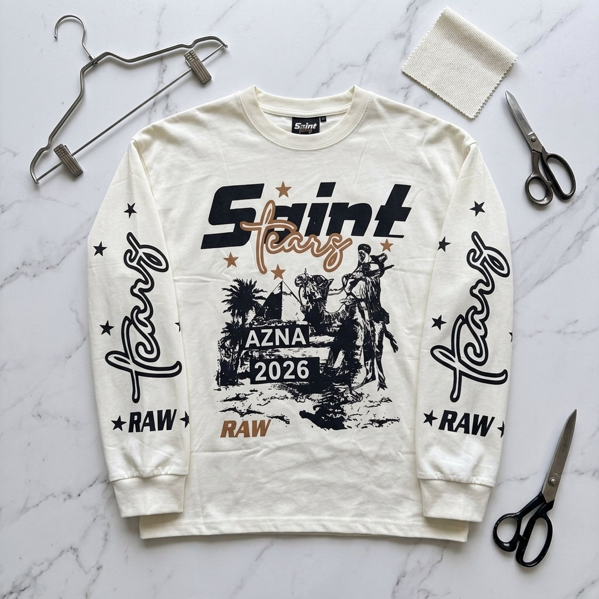 Nox18 Men's Off-White Graphic Long-Sleeve T-Shirt 3
