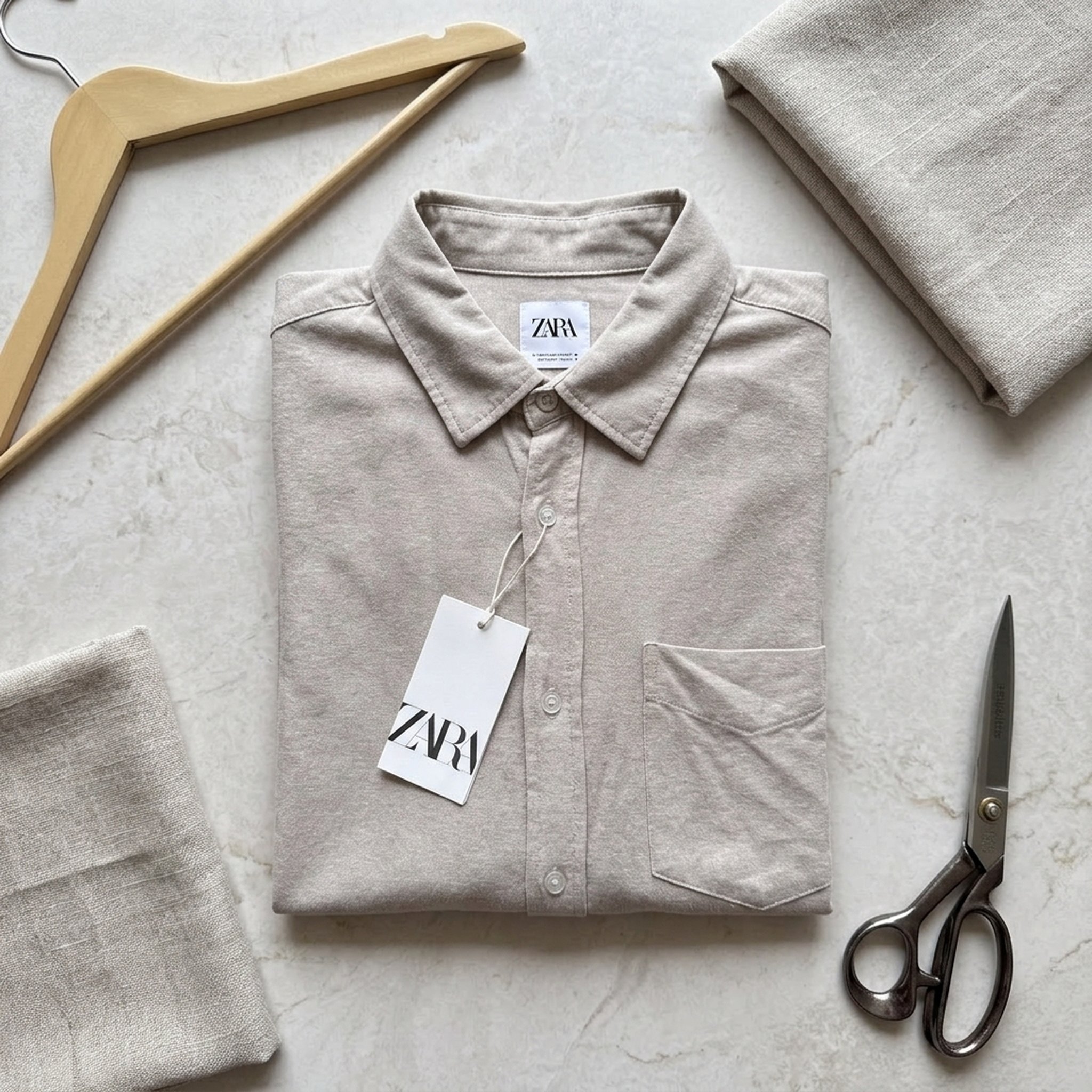 Nox18 Men's Beige Knit Button-Down Shirt 3