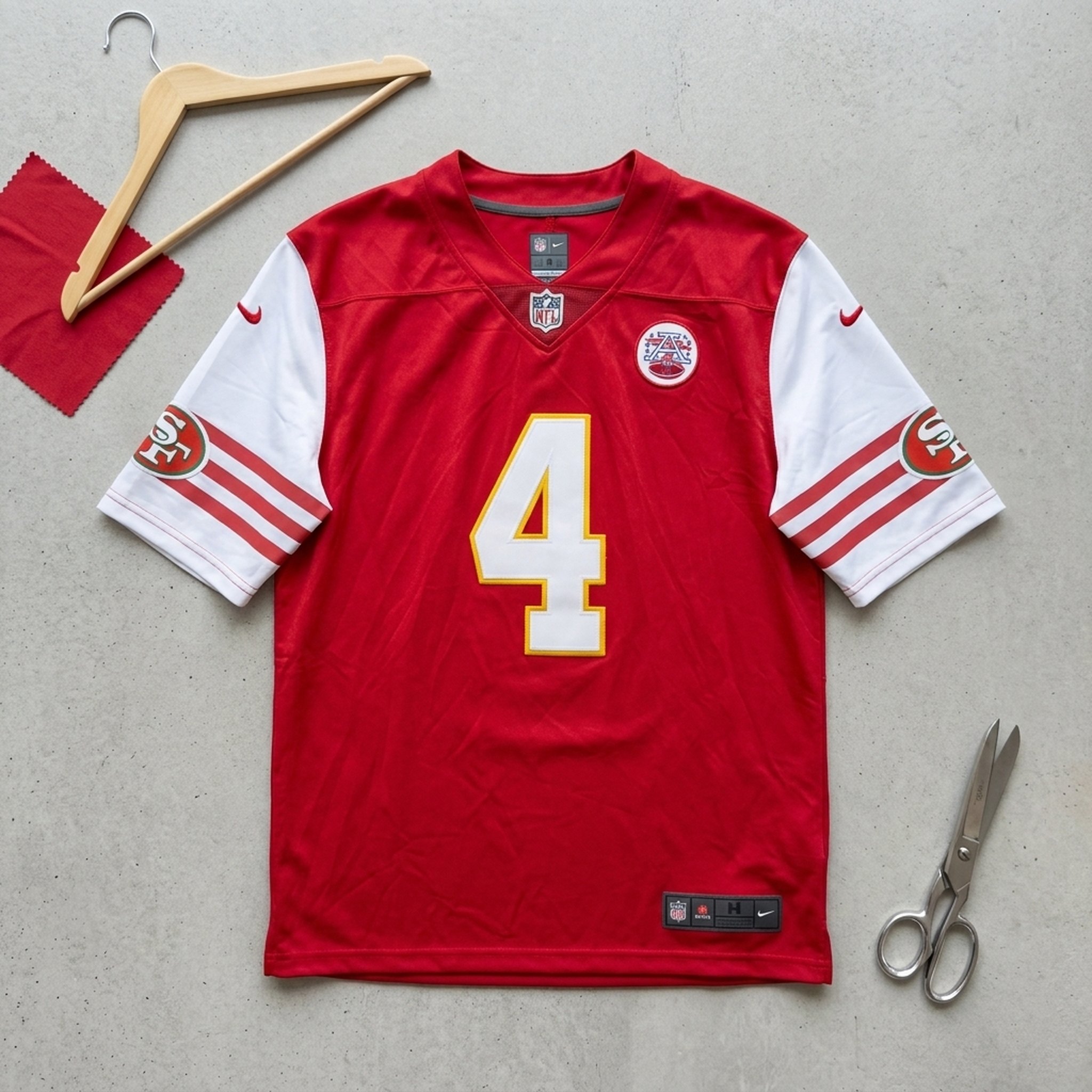 Nox18 Men's Red & White  NFL  Athletic Jersey 4