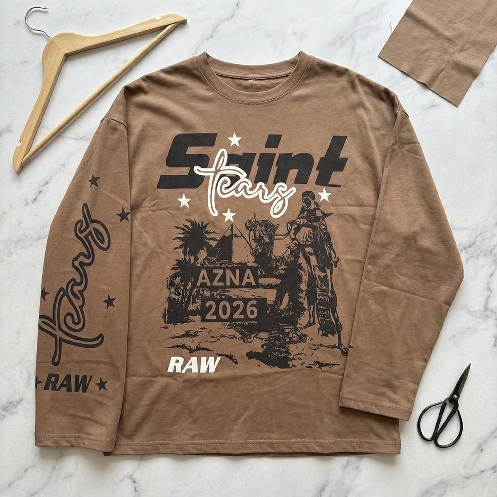 Nox18 Men's Brown Graphic Long Sleeve T-Shirt 4