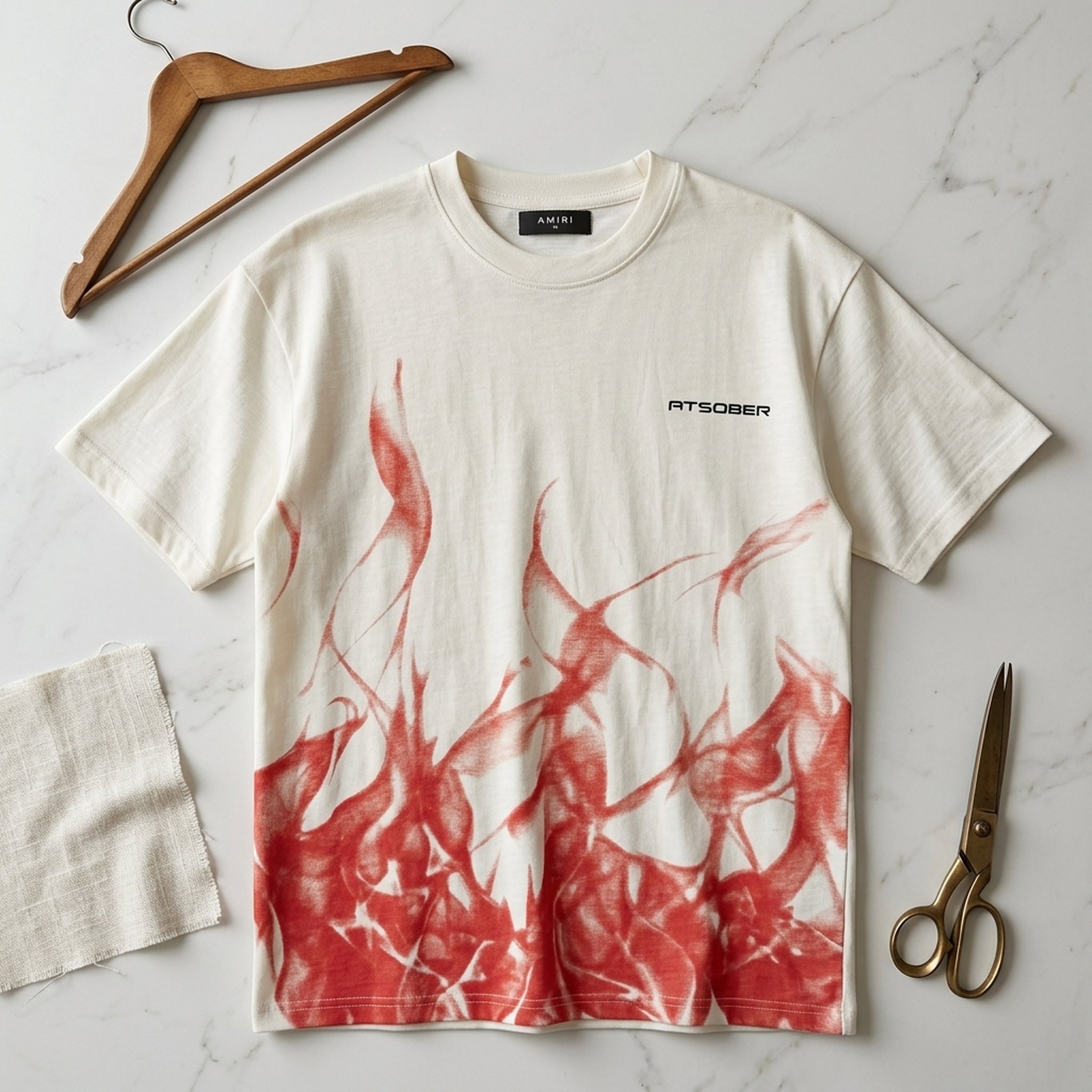 Nox18 Men's Oversized Flame Print T-Shirt 5