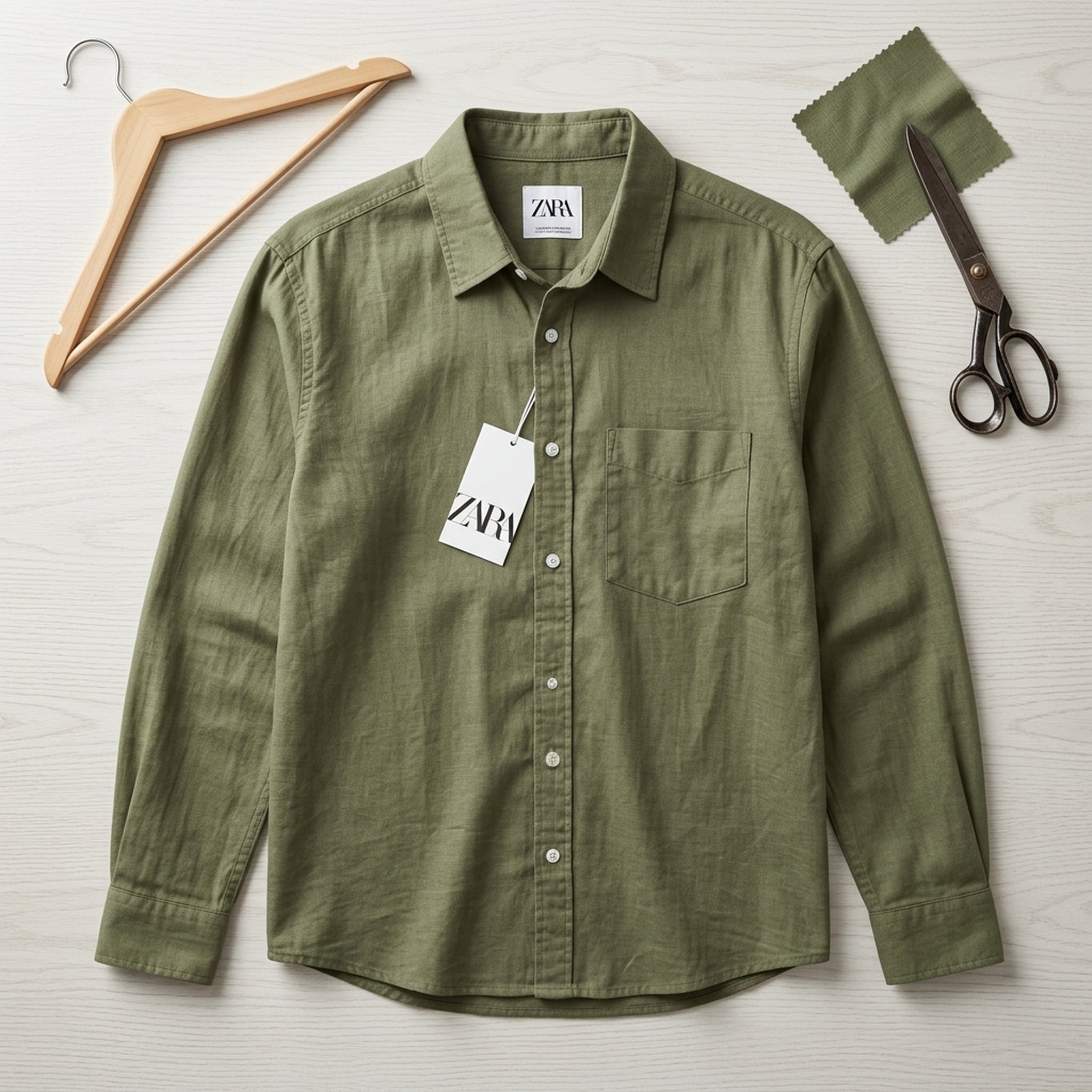 Nox18 Men's Olive Green Linen Shirt 4