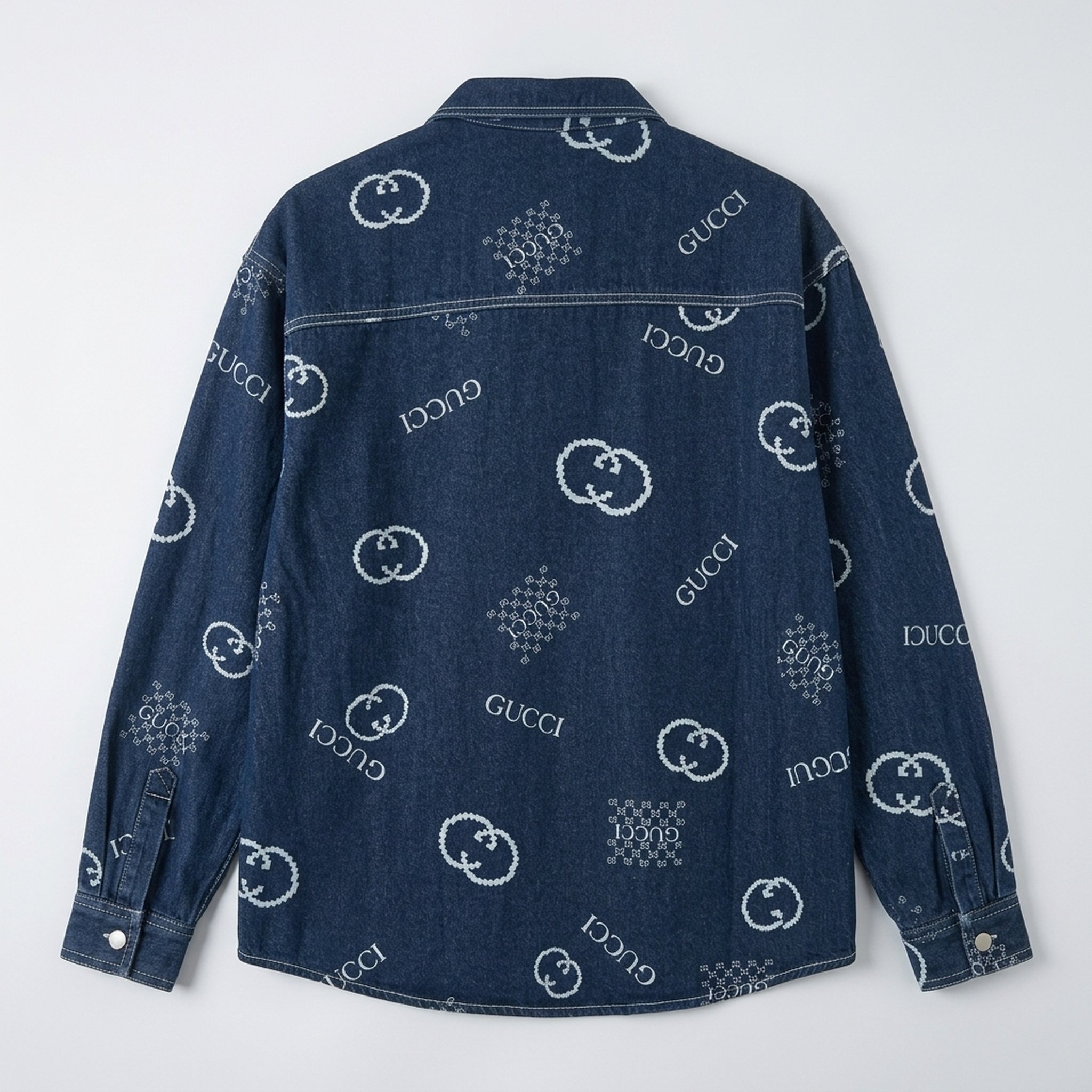 Nox18 Men's Patterned Washed Denim Shirt 2