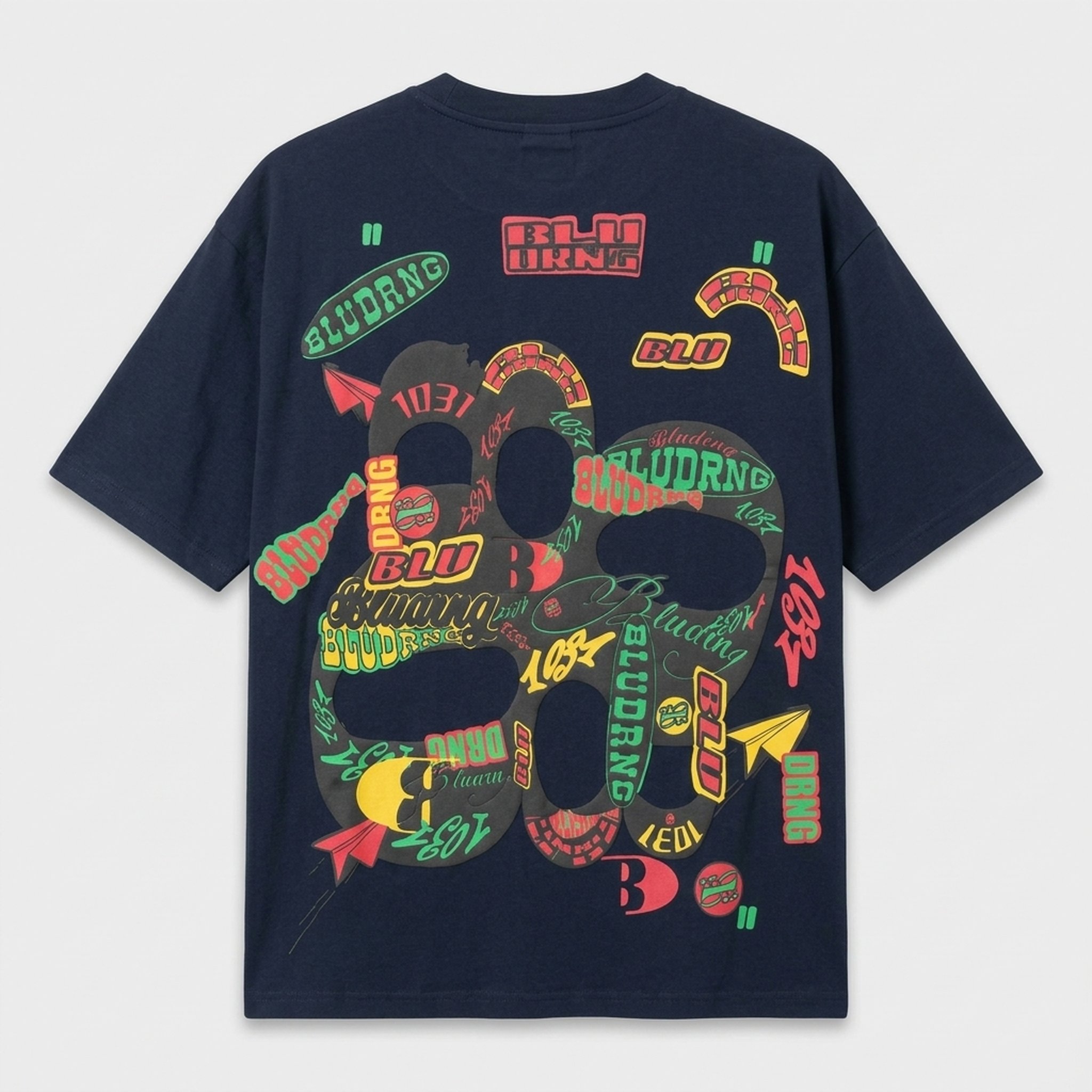 Nox18 Men's Navy Blue Graphic Print T-Shirt 2