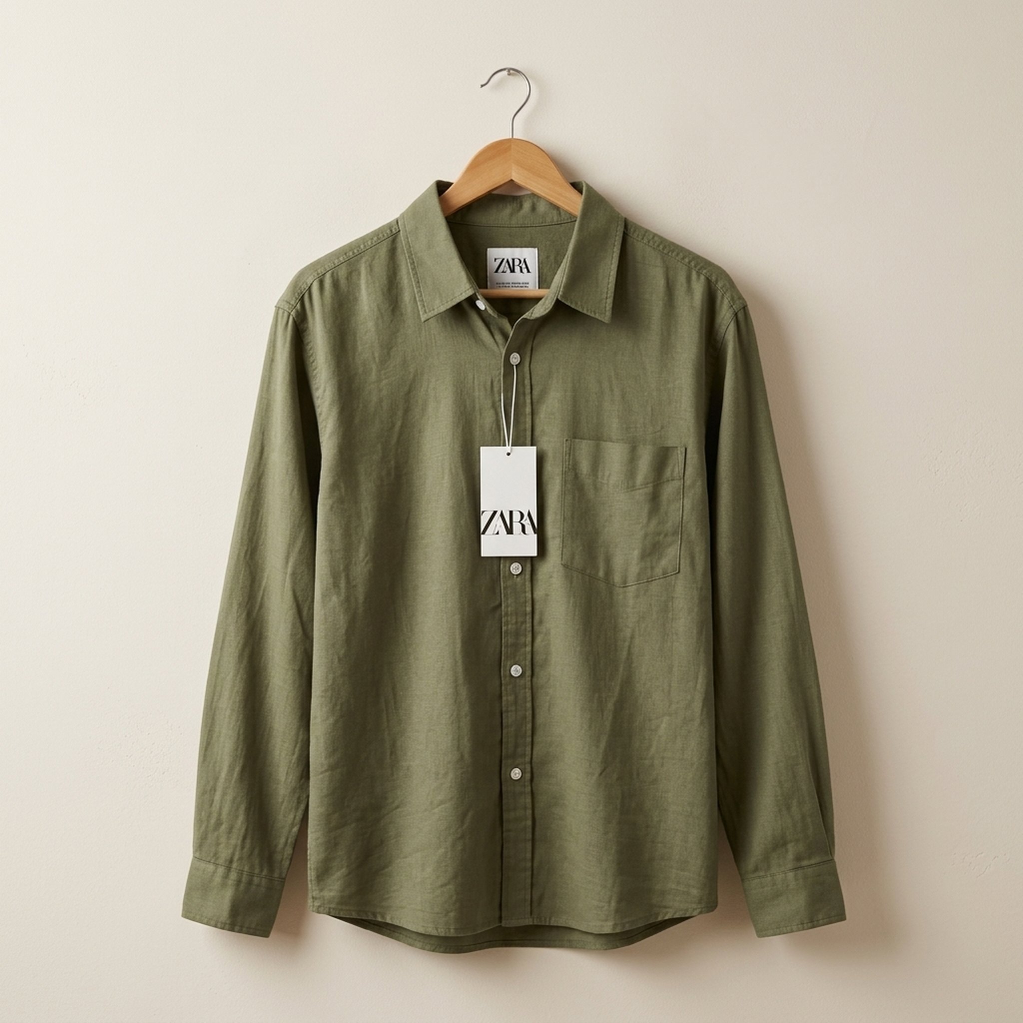 Nox18 Men's Olive Green Linen Shirt 3