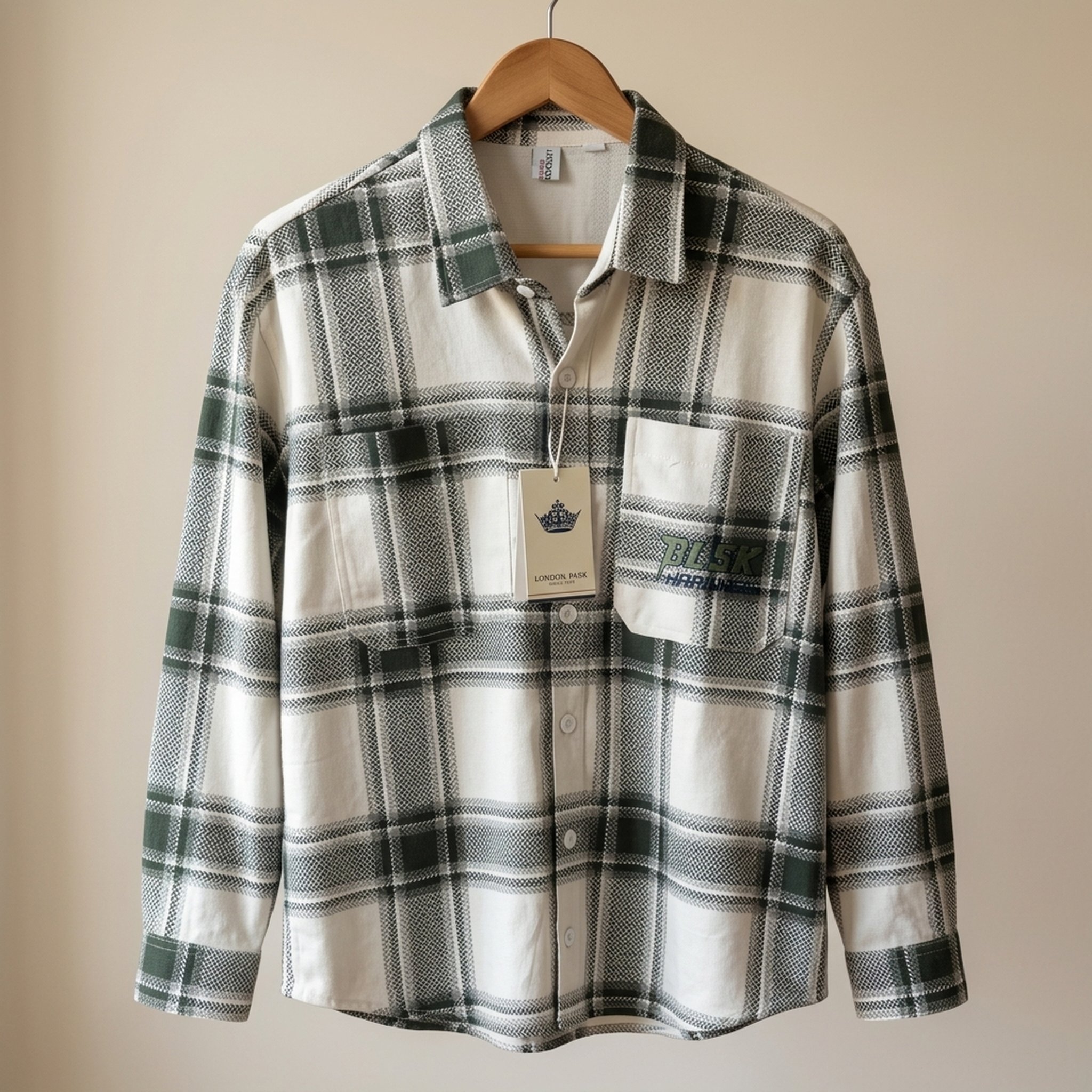 Nox18 Men's Green White Plaid Shirt 3