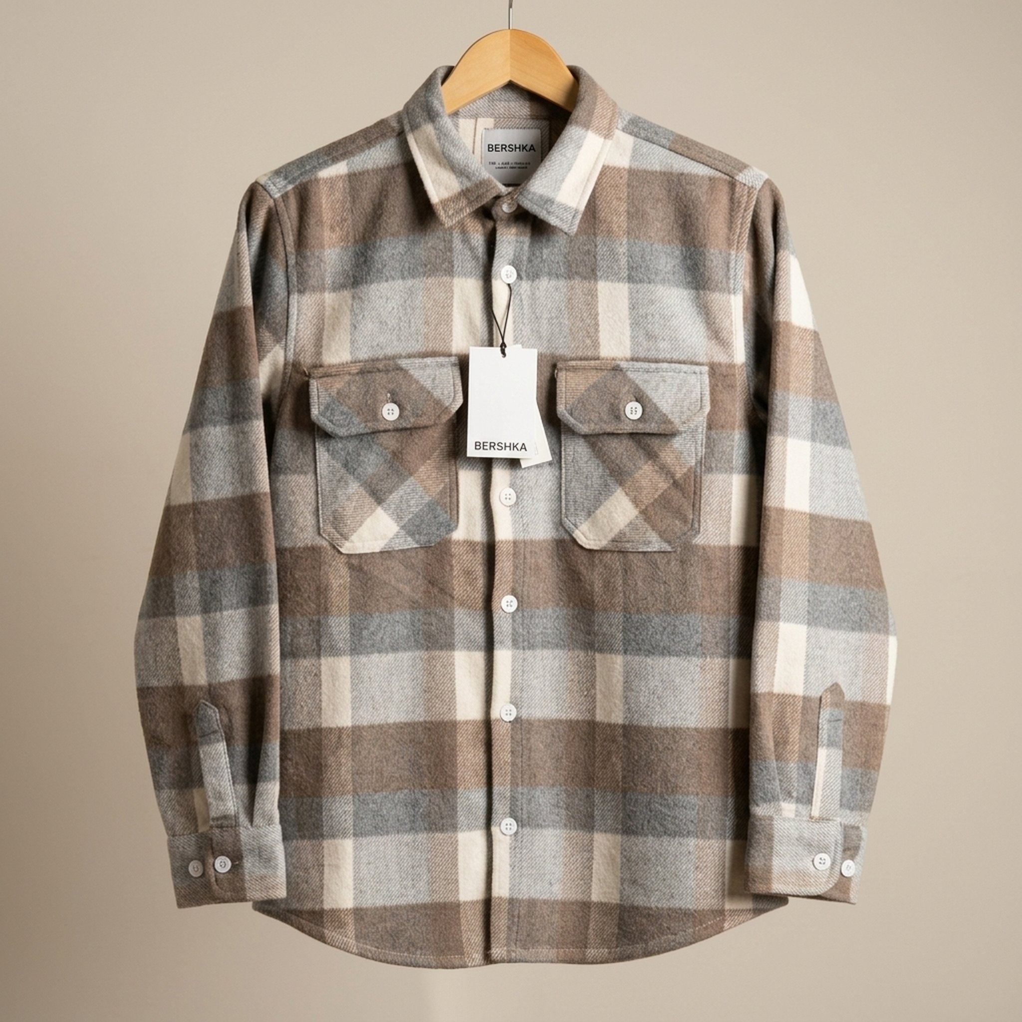 Nox18 Men's Brown Grey Plaid Shirt 3