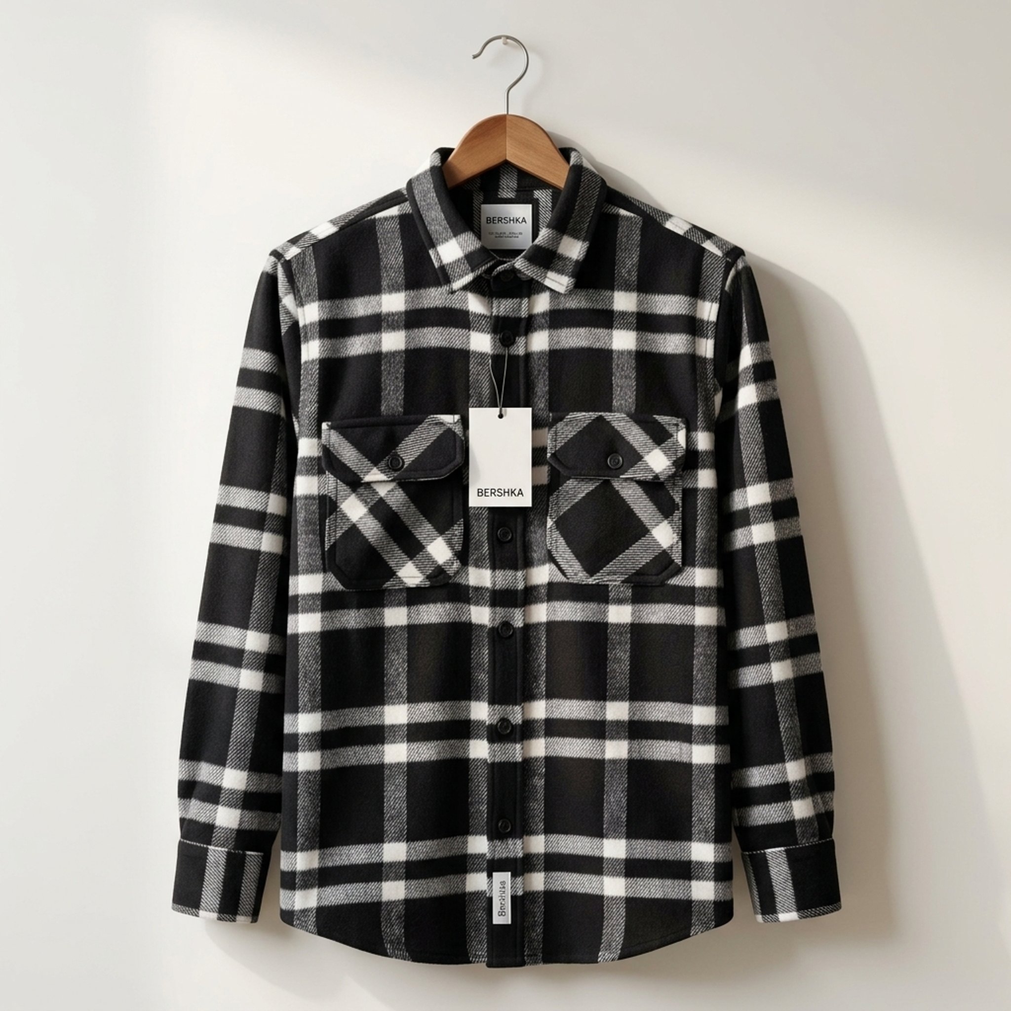 Nox18 Men's Black & White Plaid Shirt 3