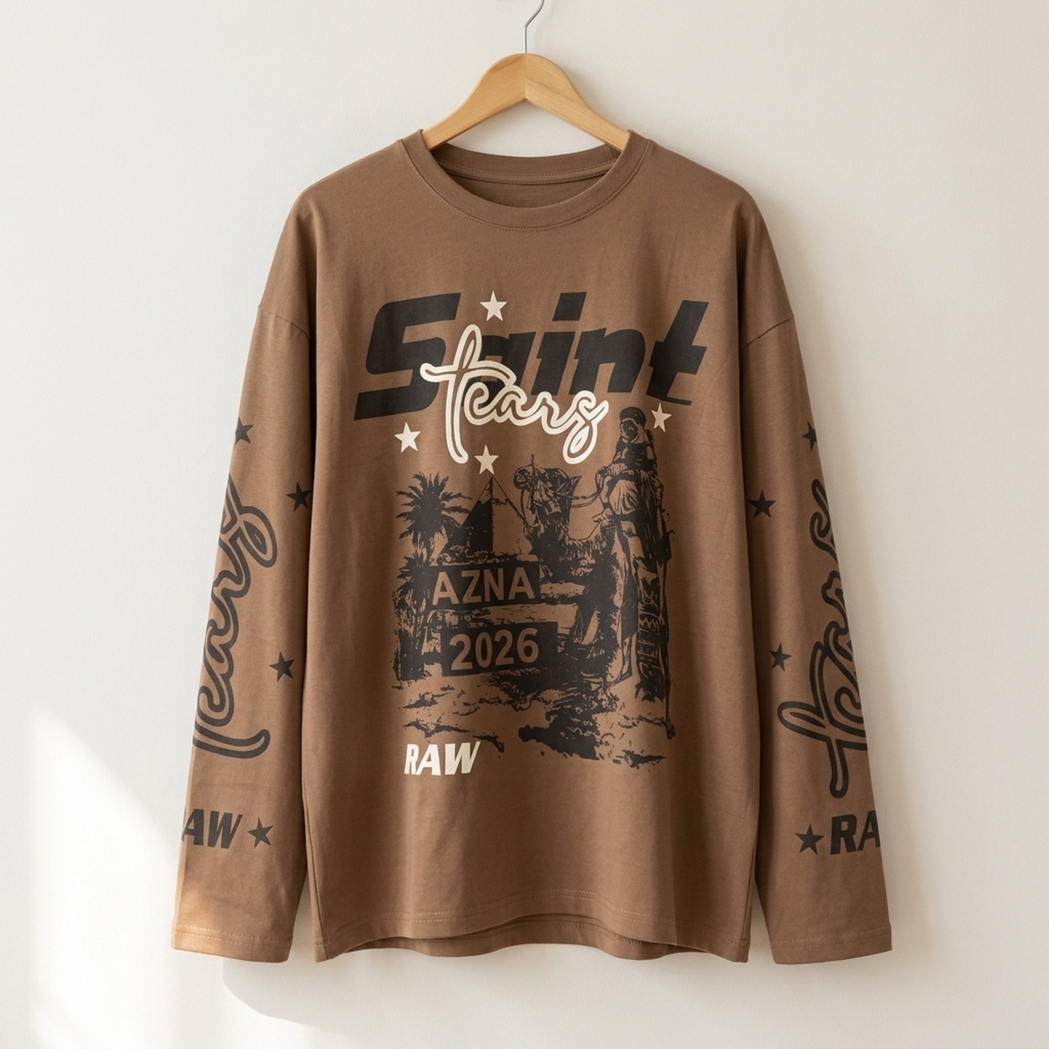 Nox18 Men's Brown Graphic Long Sleeve T-Shirt 3