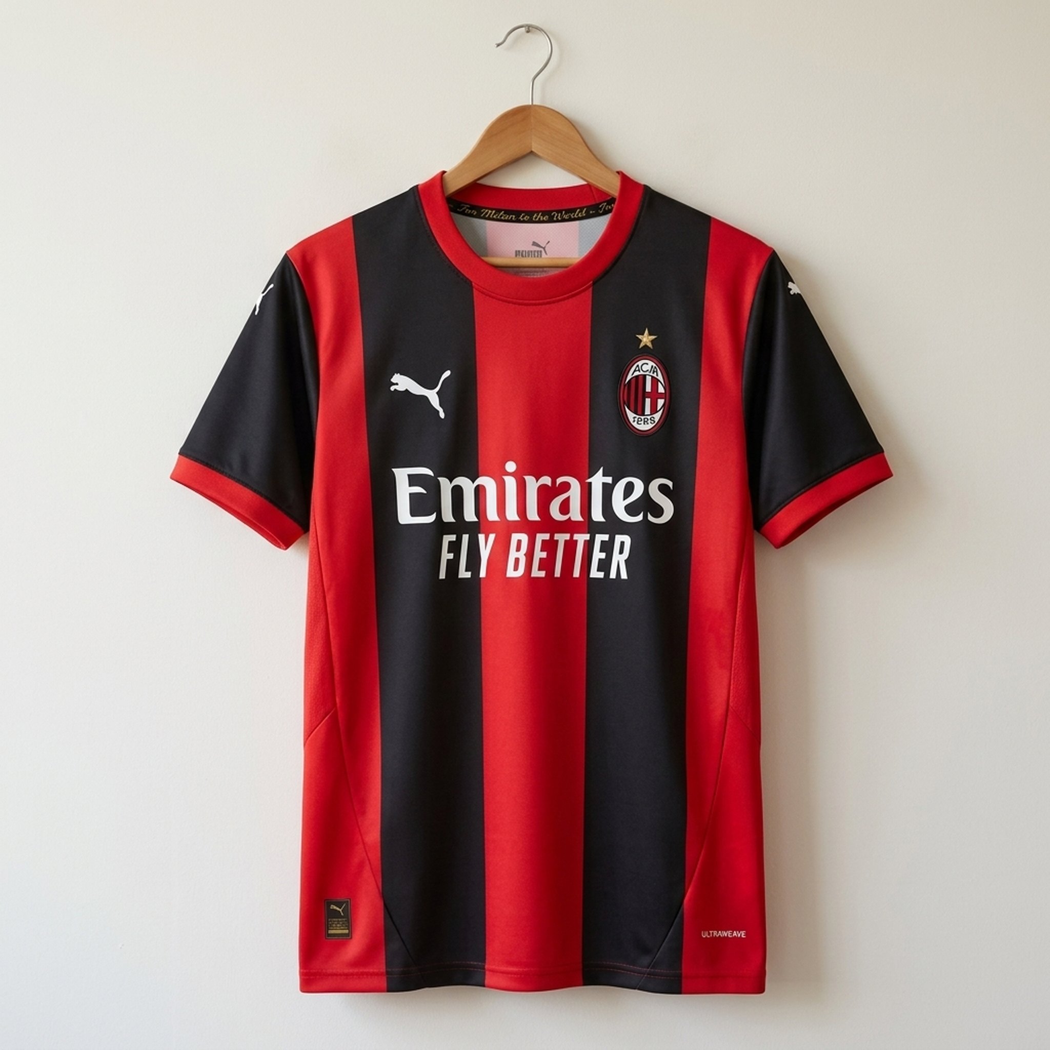 Nox18 Men's AC Milan Red Black Striped Jersey 3