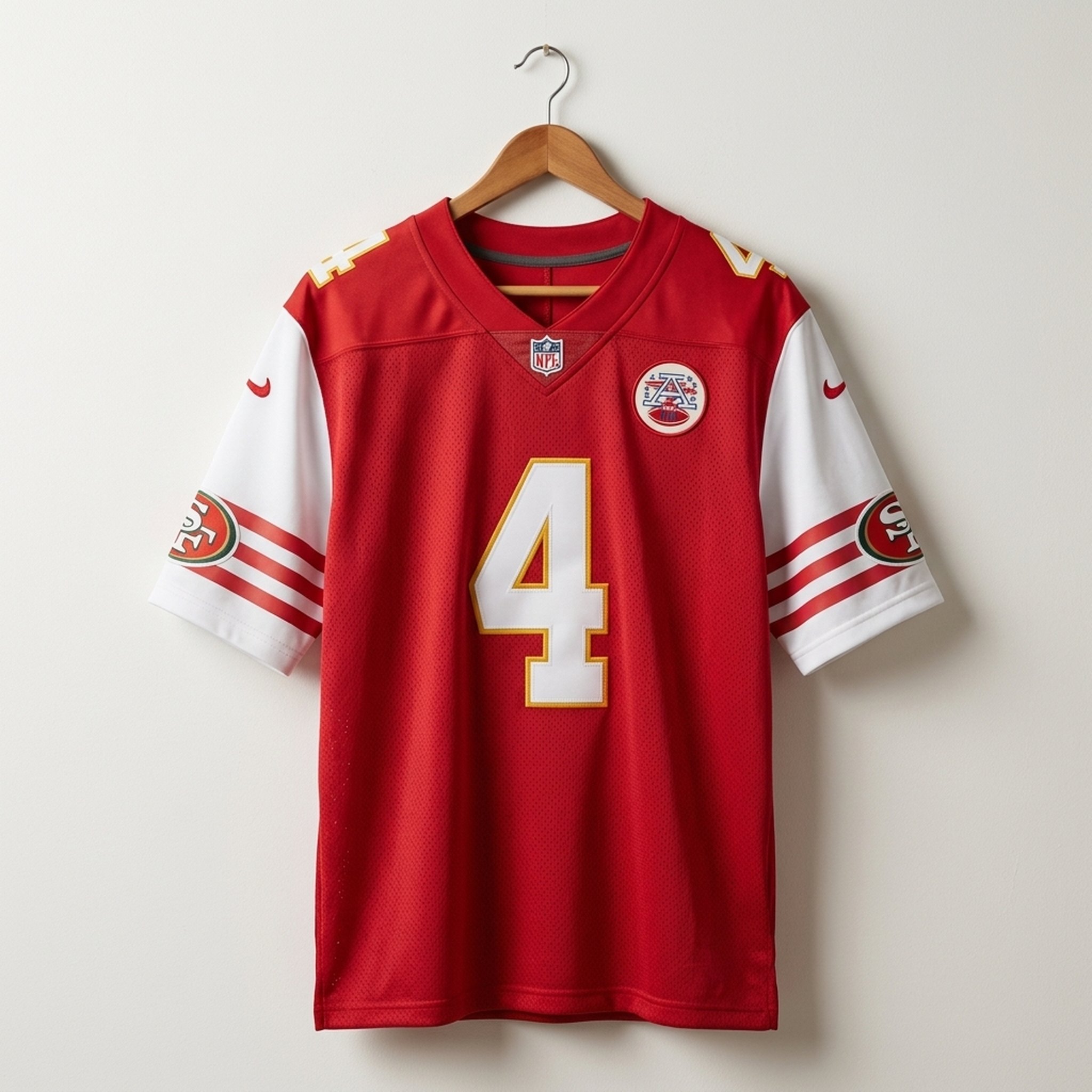 Nox18 Men's Red & White  NFL  Athletic Jersey 3