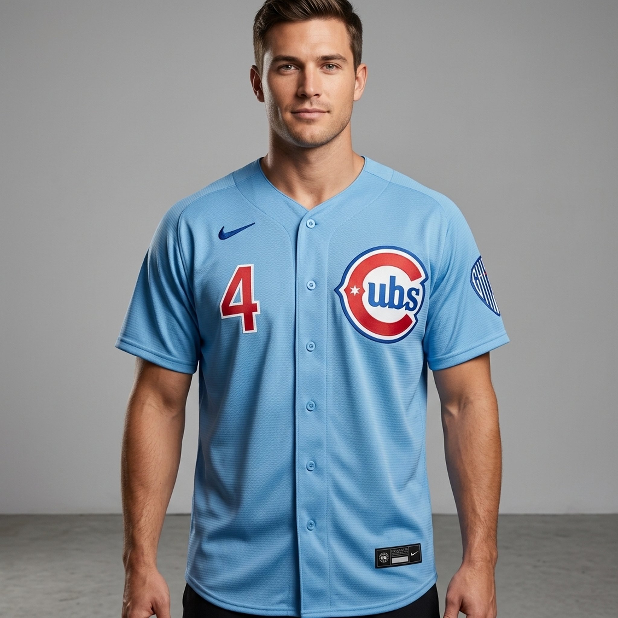 Baseball Men's Light Blue Sports Jersey